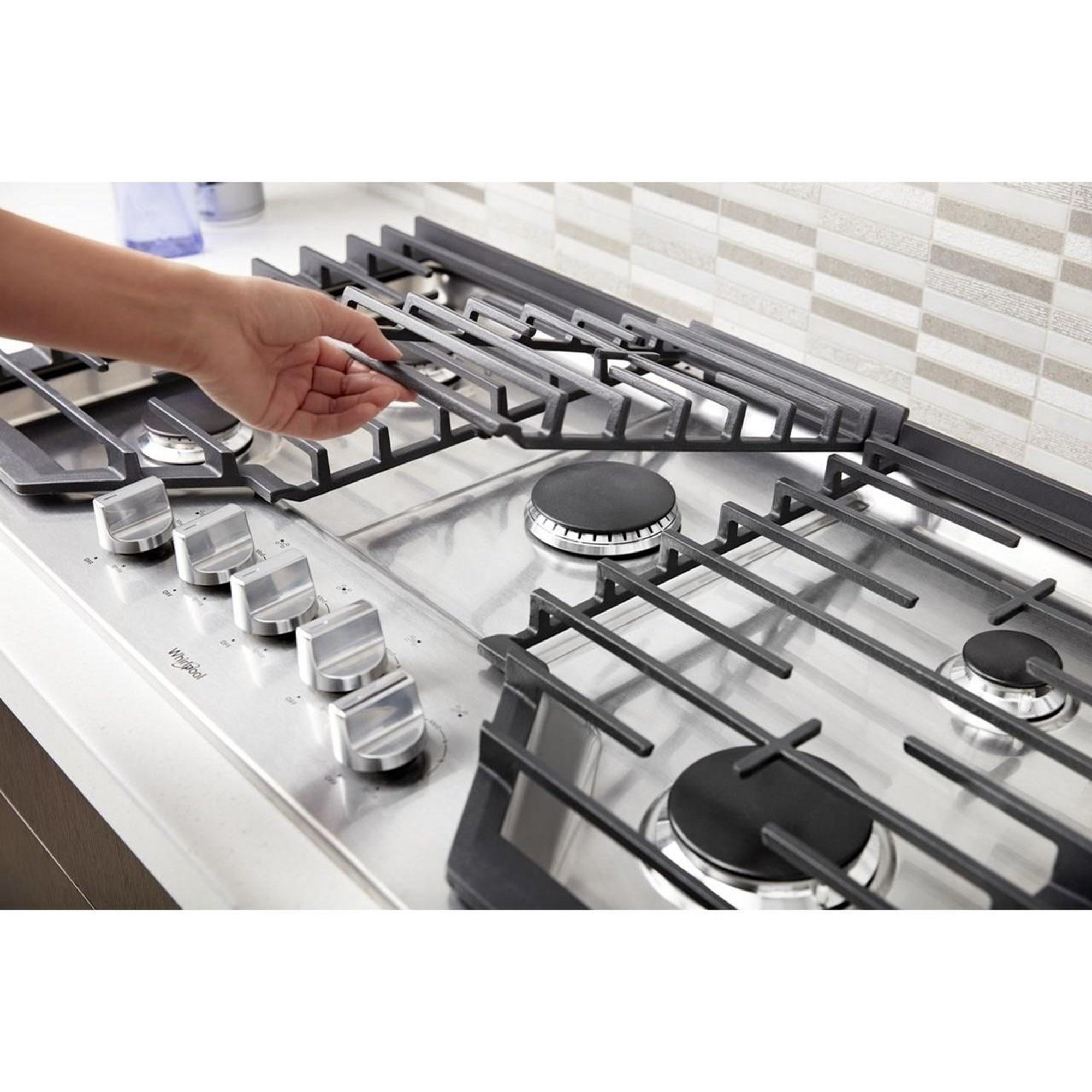 Whirlpool WCG97US6HS 36-inch Gas Cooktop with Griddle