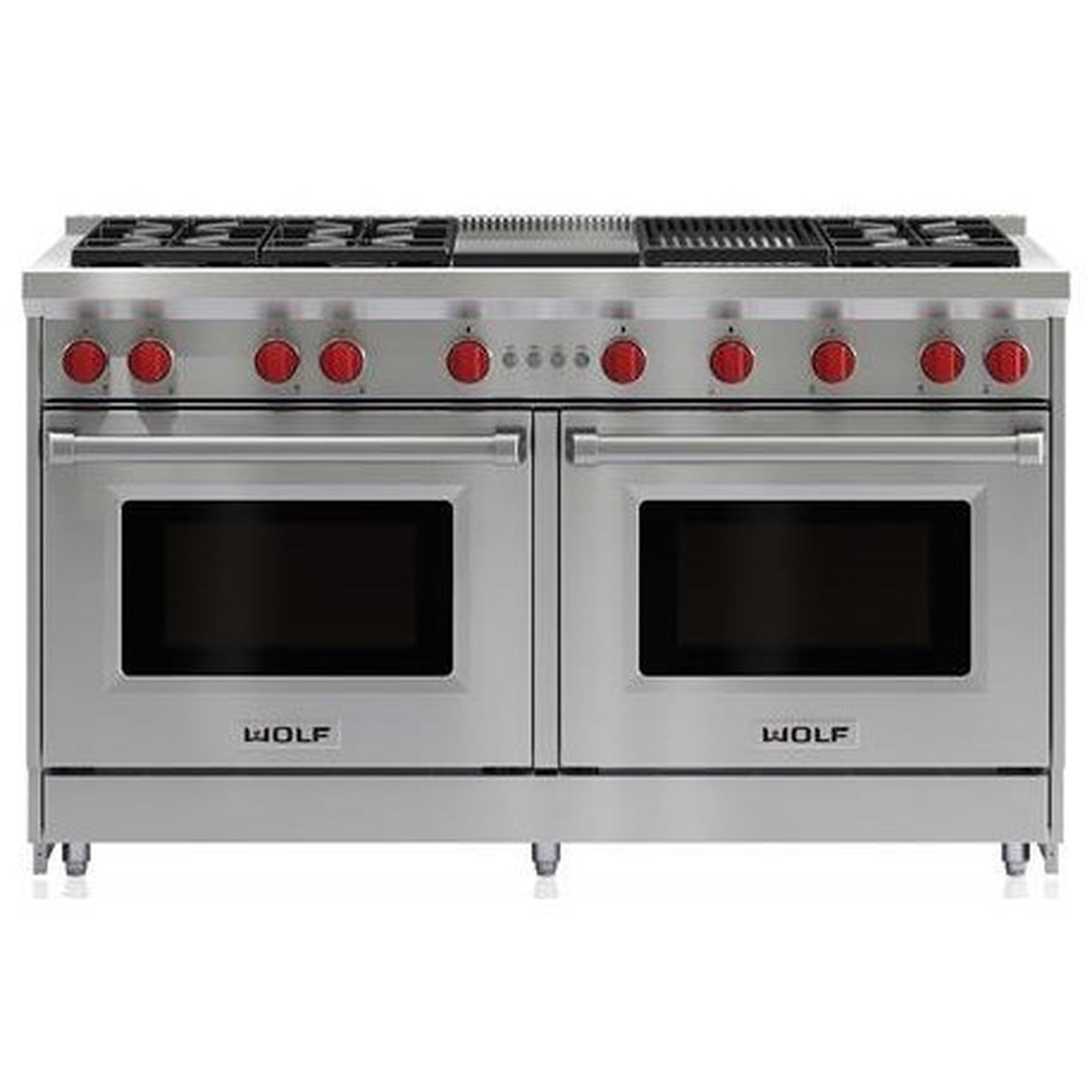 Wolf Countertop Convection Oven in Stainless Steel W/Red Knobs