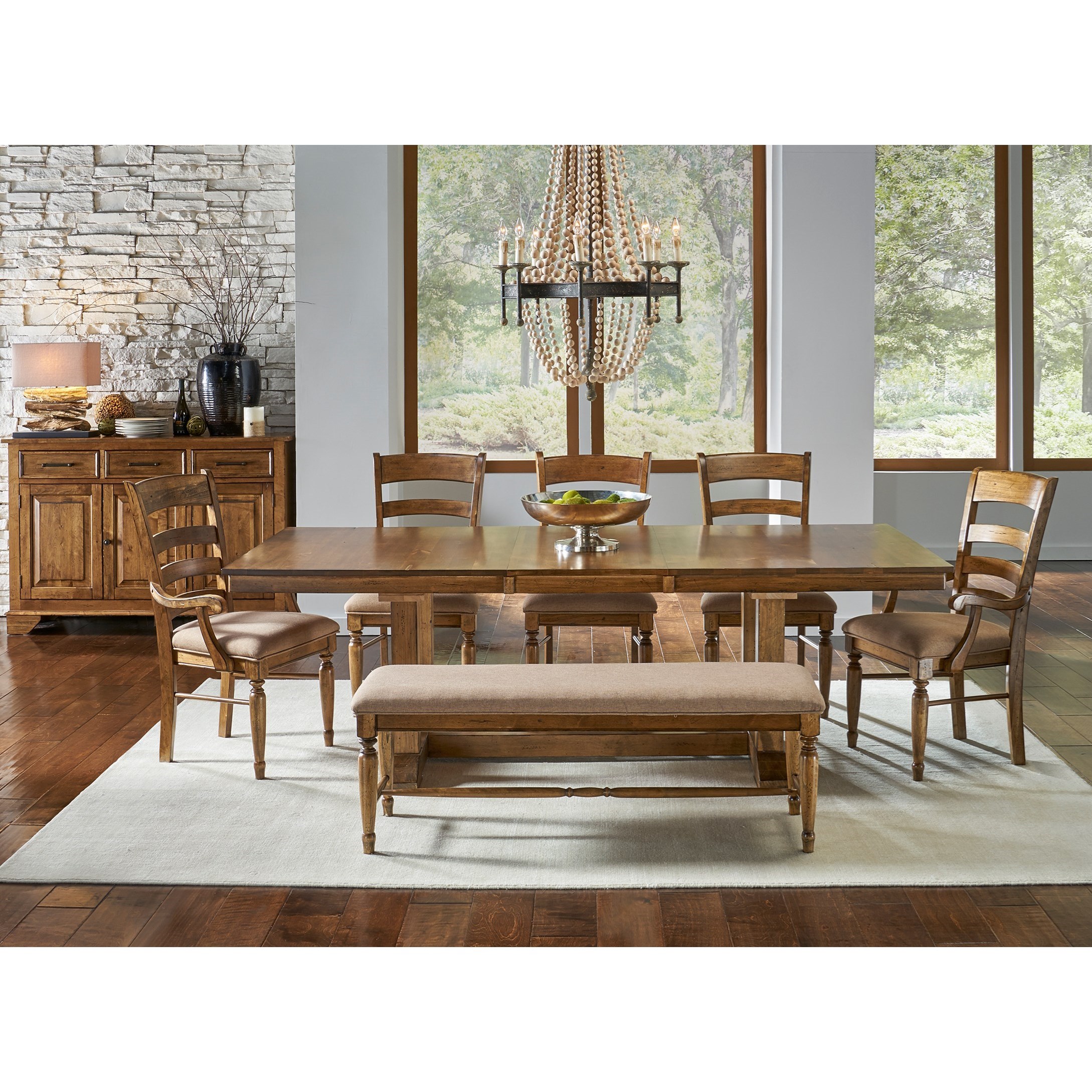 AAmerica Bennett BENSQ295K Upholstered Dining Bench Wayside