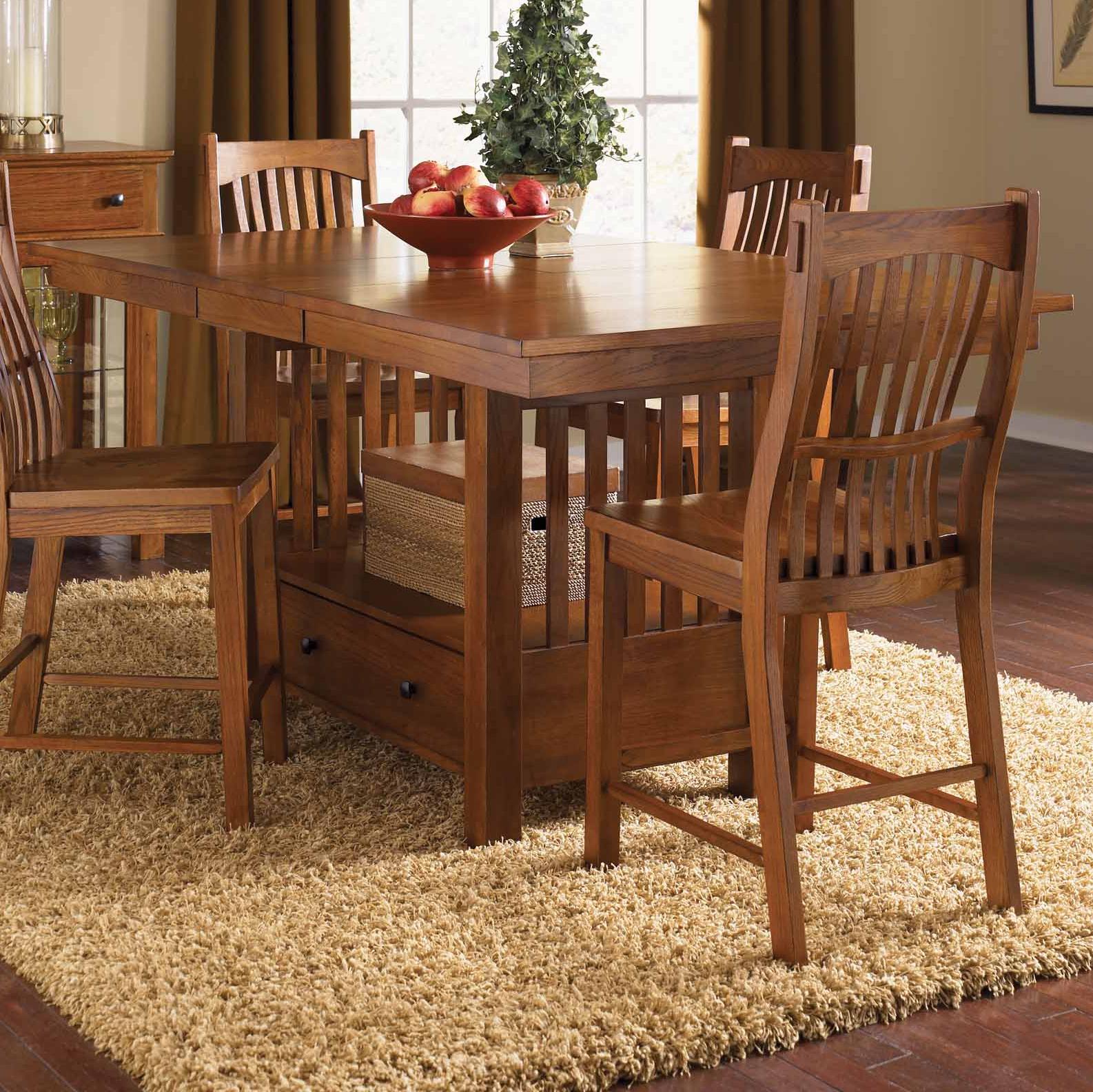 AAmerica Laurelhurst LAUOA6720 42 x 56 Rectangular Gathering Table w Storage 16 Leaf Weinberger s Furniture Table Dining formal