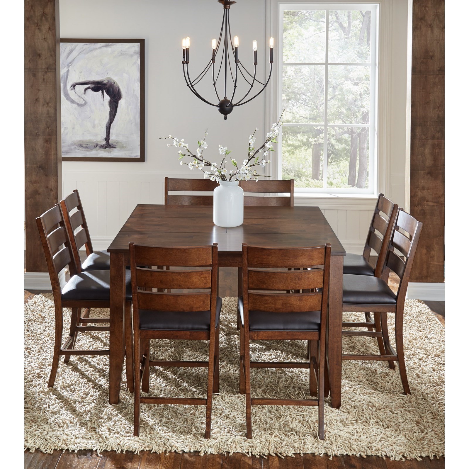 Counter height table with leaf and chairs online