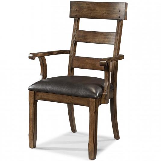 AAmerica Ozark OZAMA226K Plank Arm Chair with Upholstered Seat Rune s Furniture Chair Dining Arm Chairs