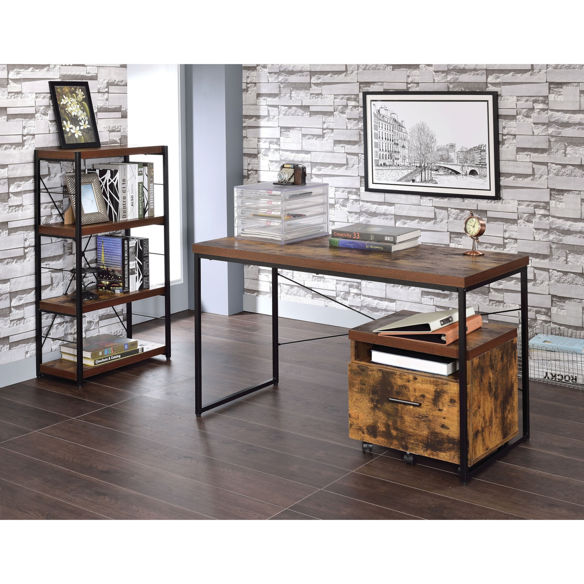 Acme Furniture Bob 92396 Contemporary Table Desk with Metal Base