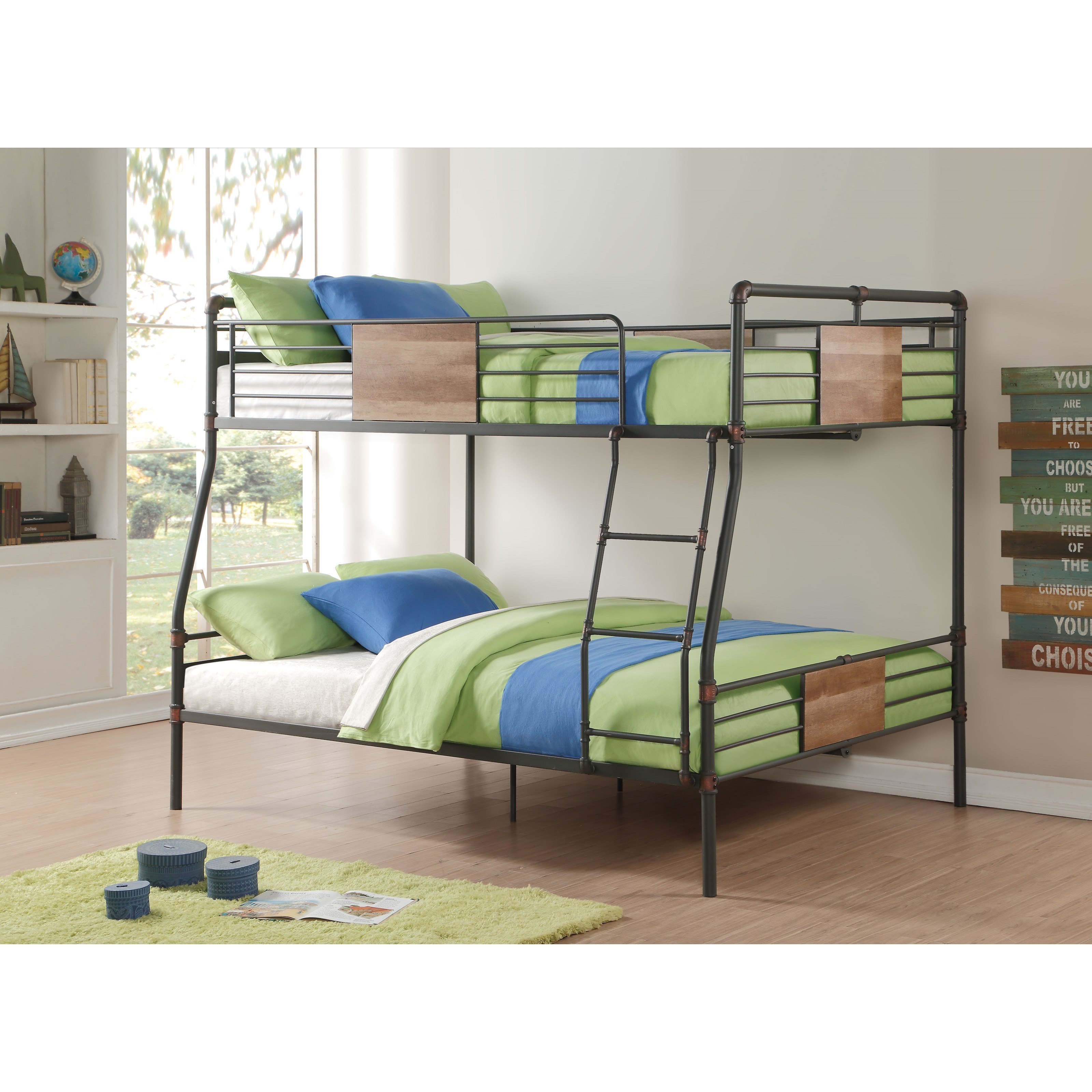 Full xl over queen bunk bed discount