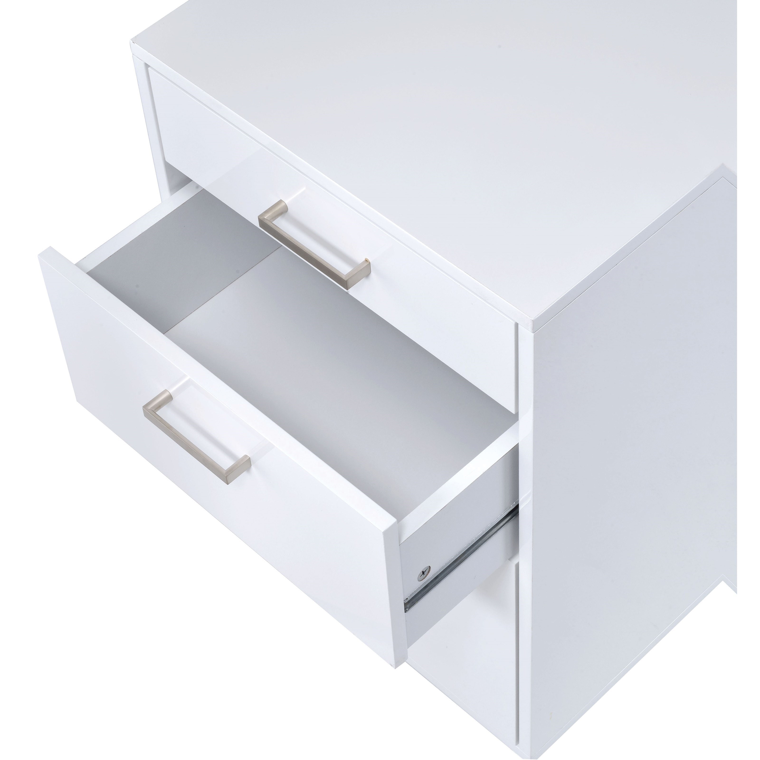White high store gloss filing cabinet