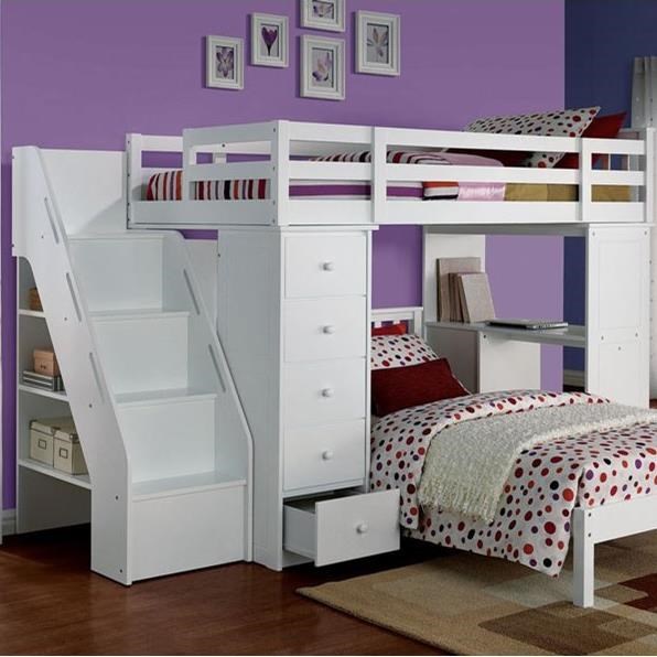 Acme freya loft bed with bookcase ladder new arrivals