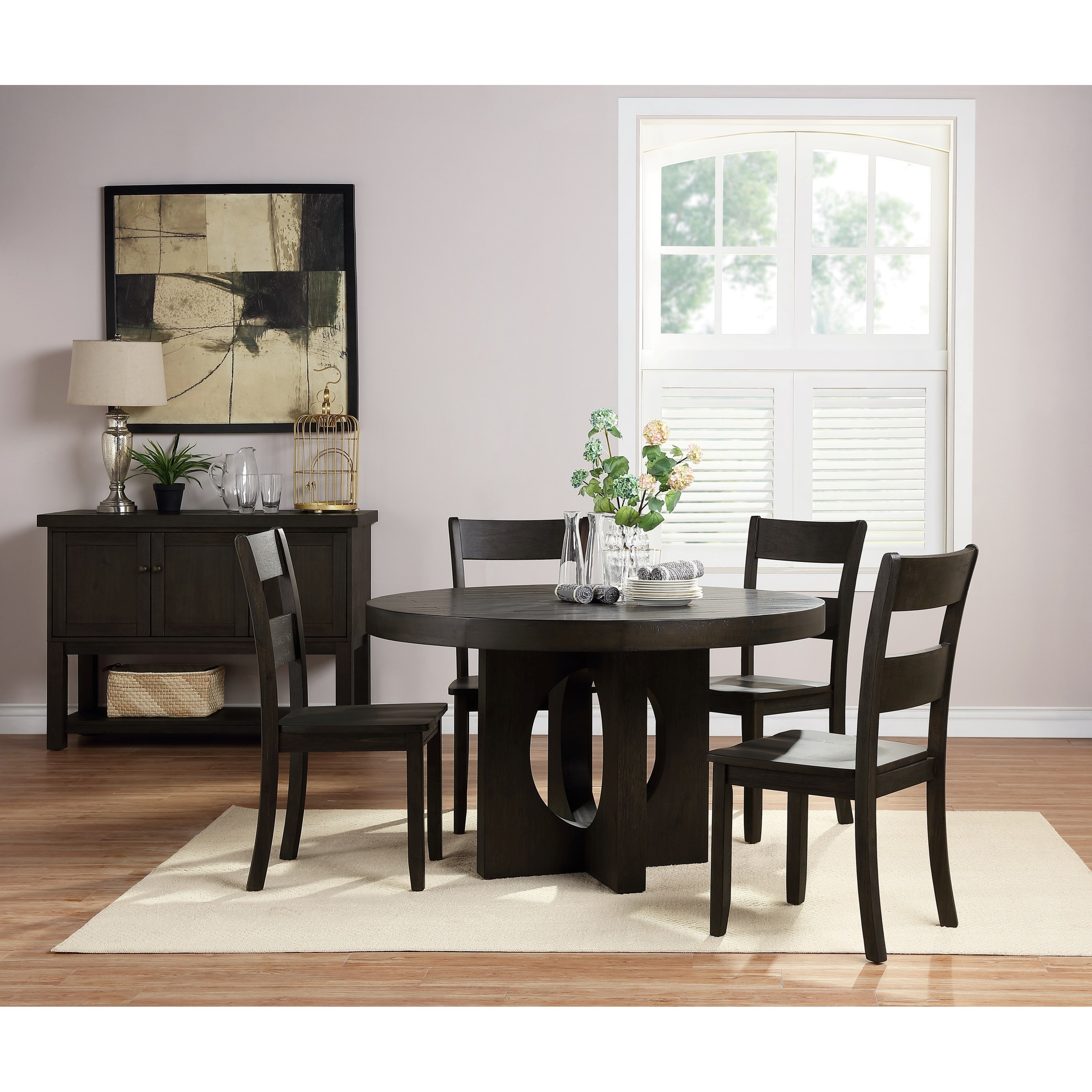 Haddie light tone round table best sale