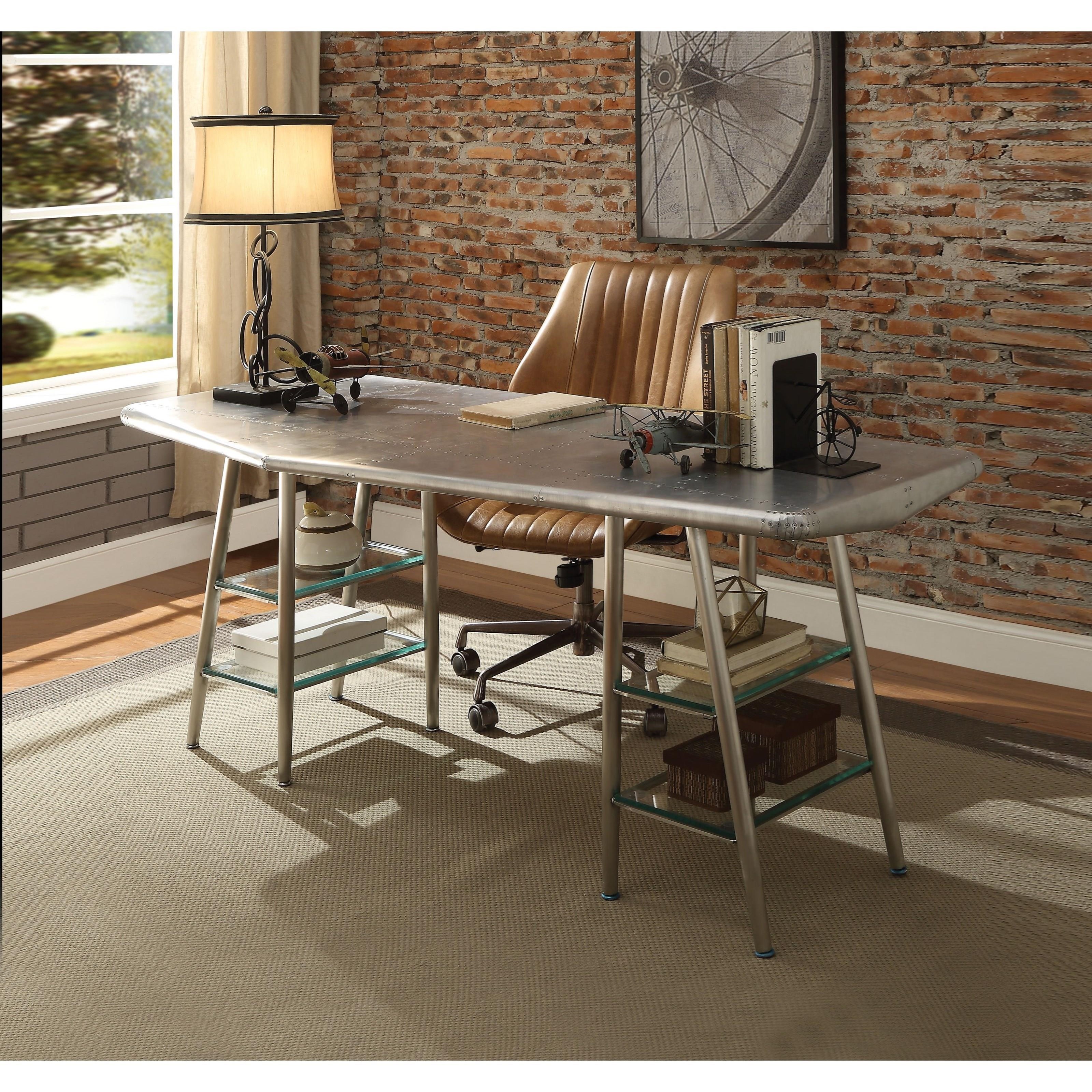 Acme Furniture Hamilton 92412 Industrial Leather Office Chair with