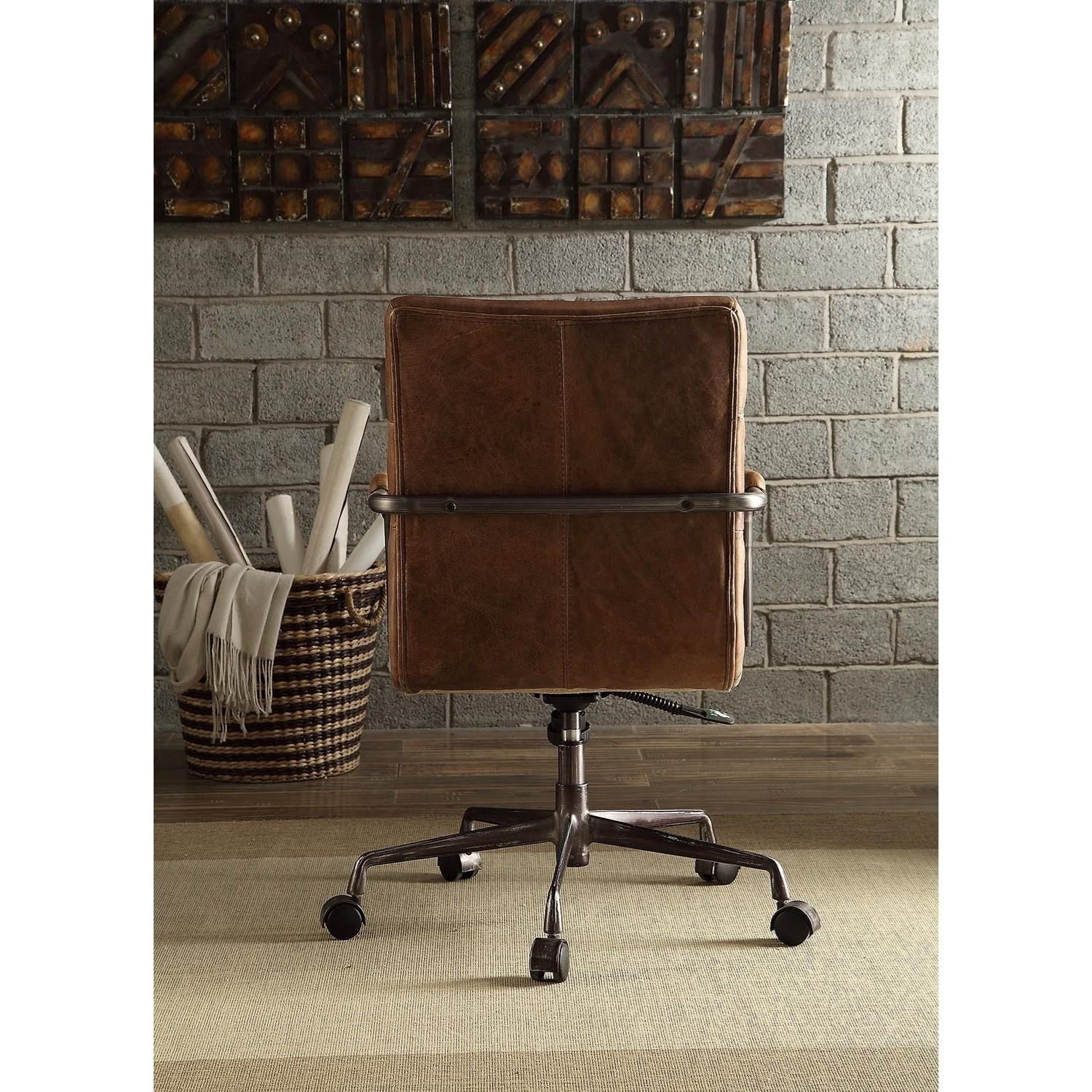 Acme Furniture Harith 92414 Industrial Leather Office Chair A1