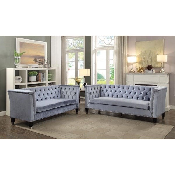 Acme Furniture Honor 52785 Contemporary Button Tufted Sofa A1