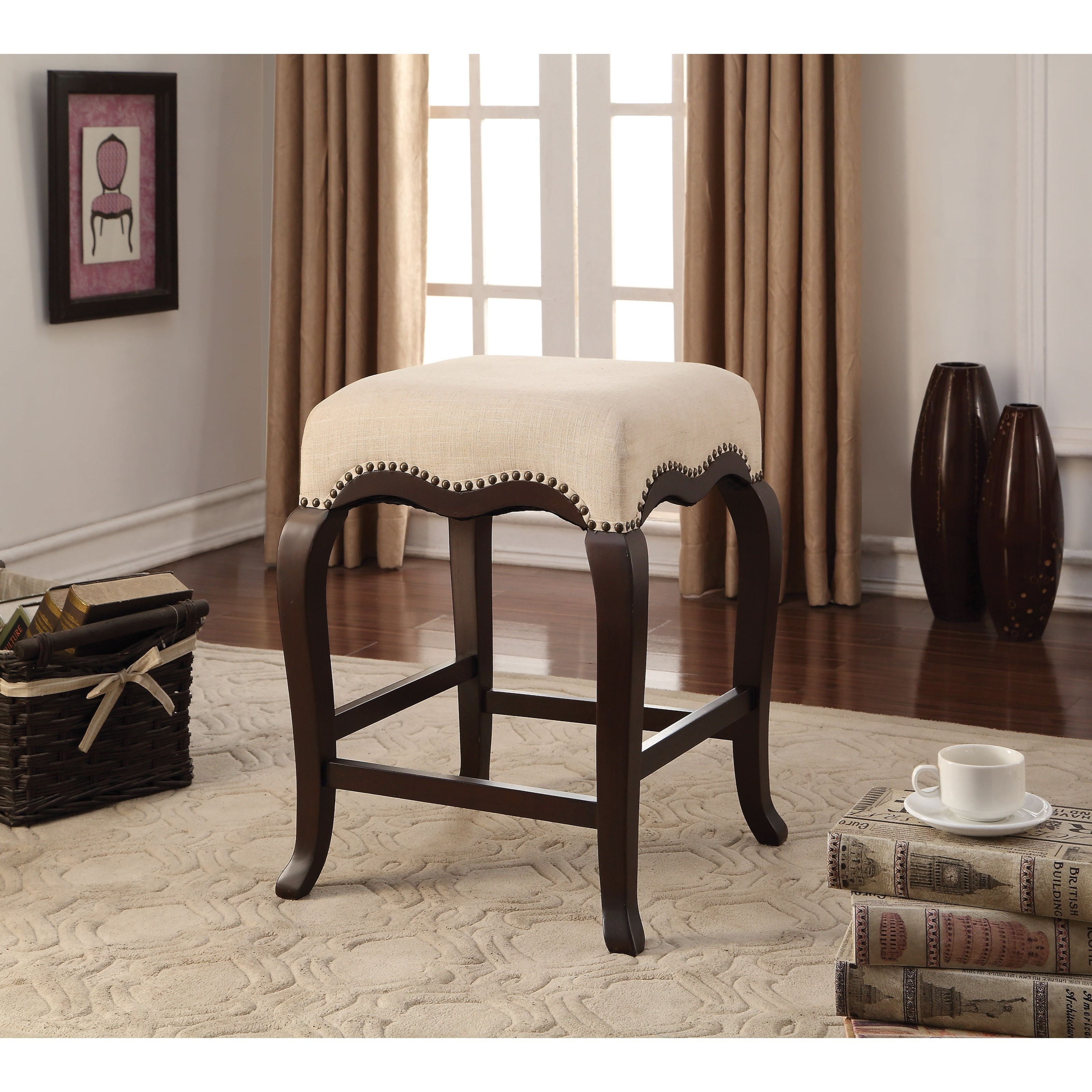 Acme Furniture Kakabel 96614 Transitional Counter Height Stool Del Sol Furniture Bar Stools
