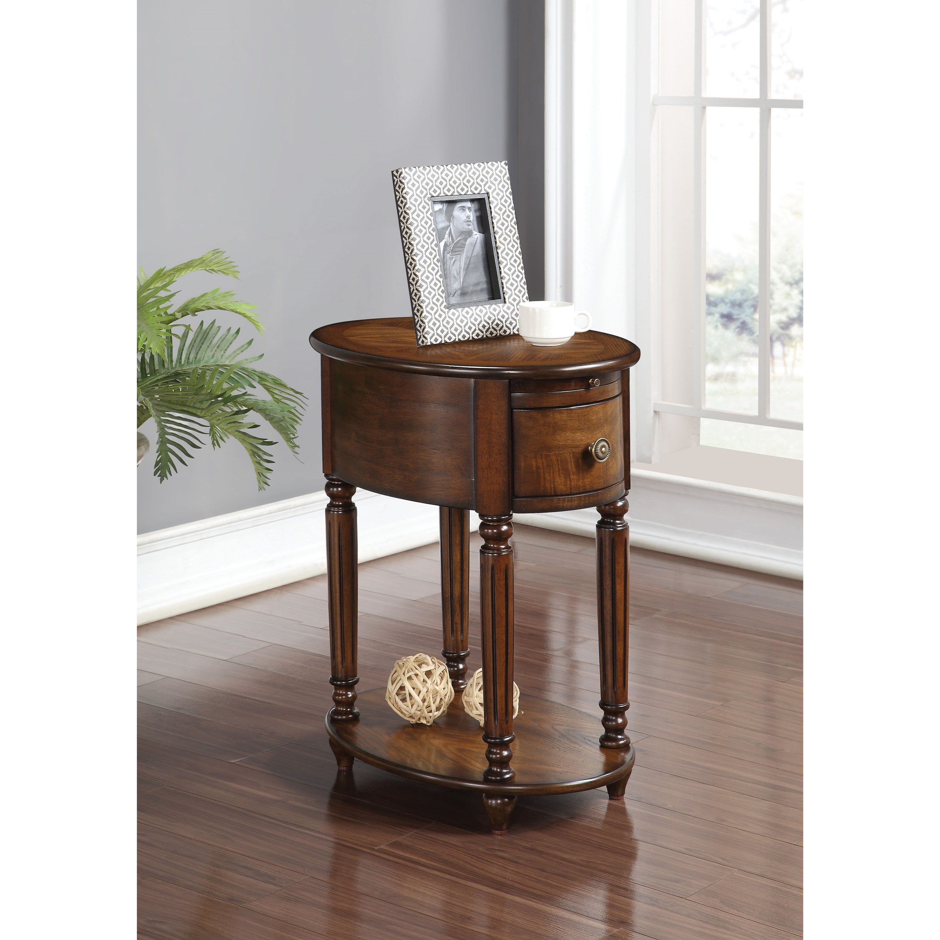 End tables with online drawer and shelf