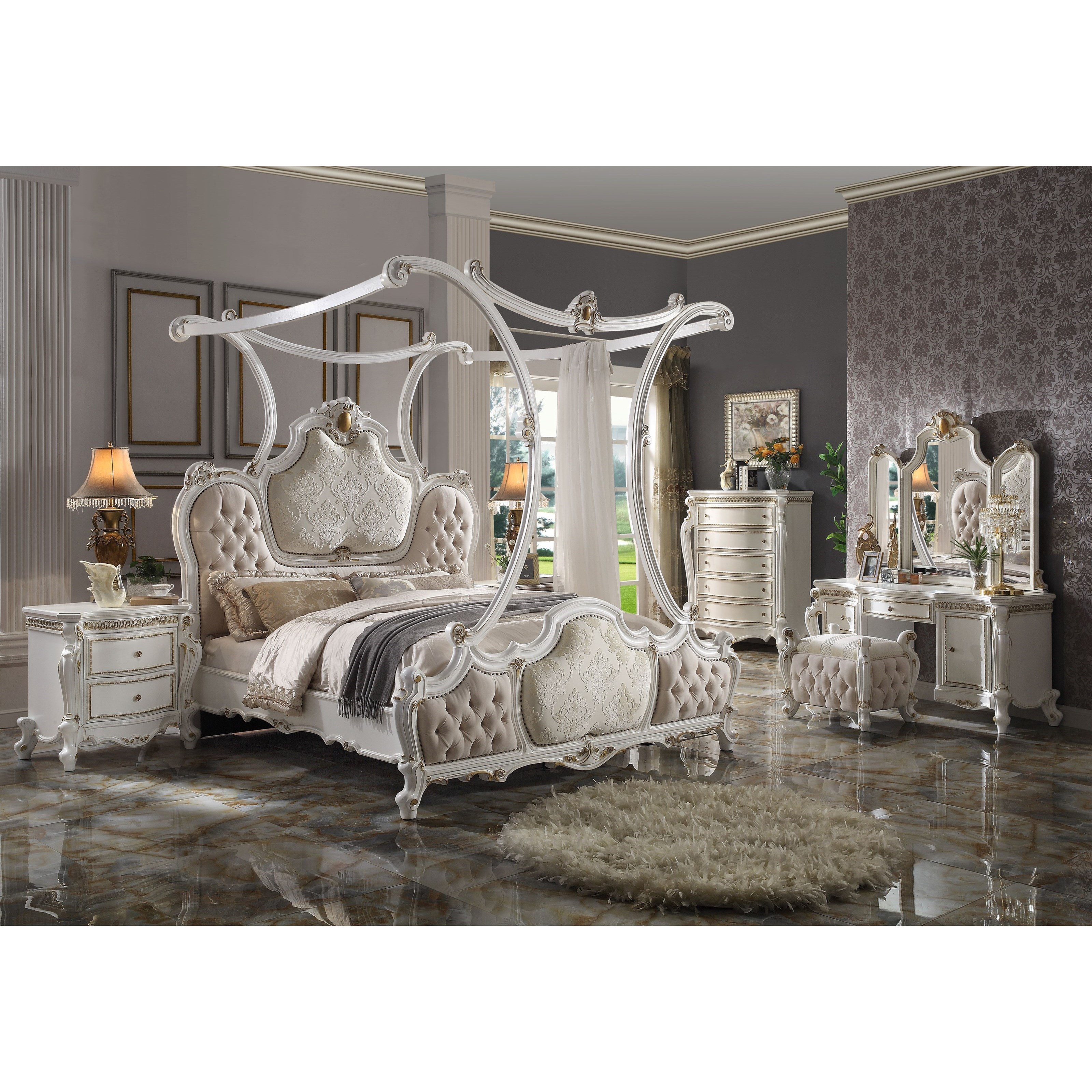 Acme Furniture Picardy 28207EK King Bed Canopy Value City