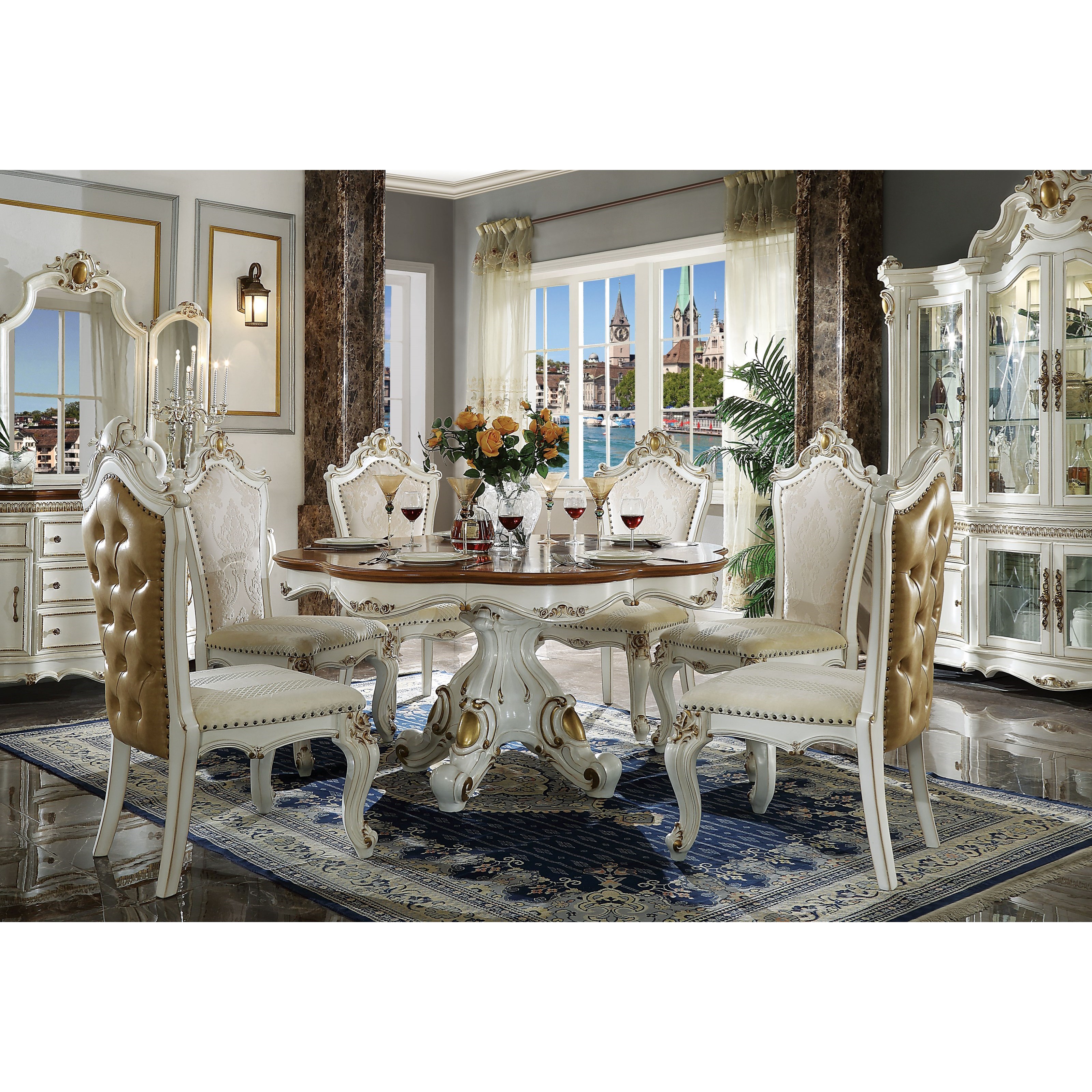 Acme picardy dining table outlet