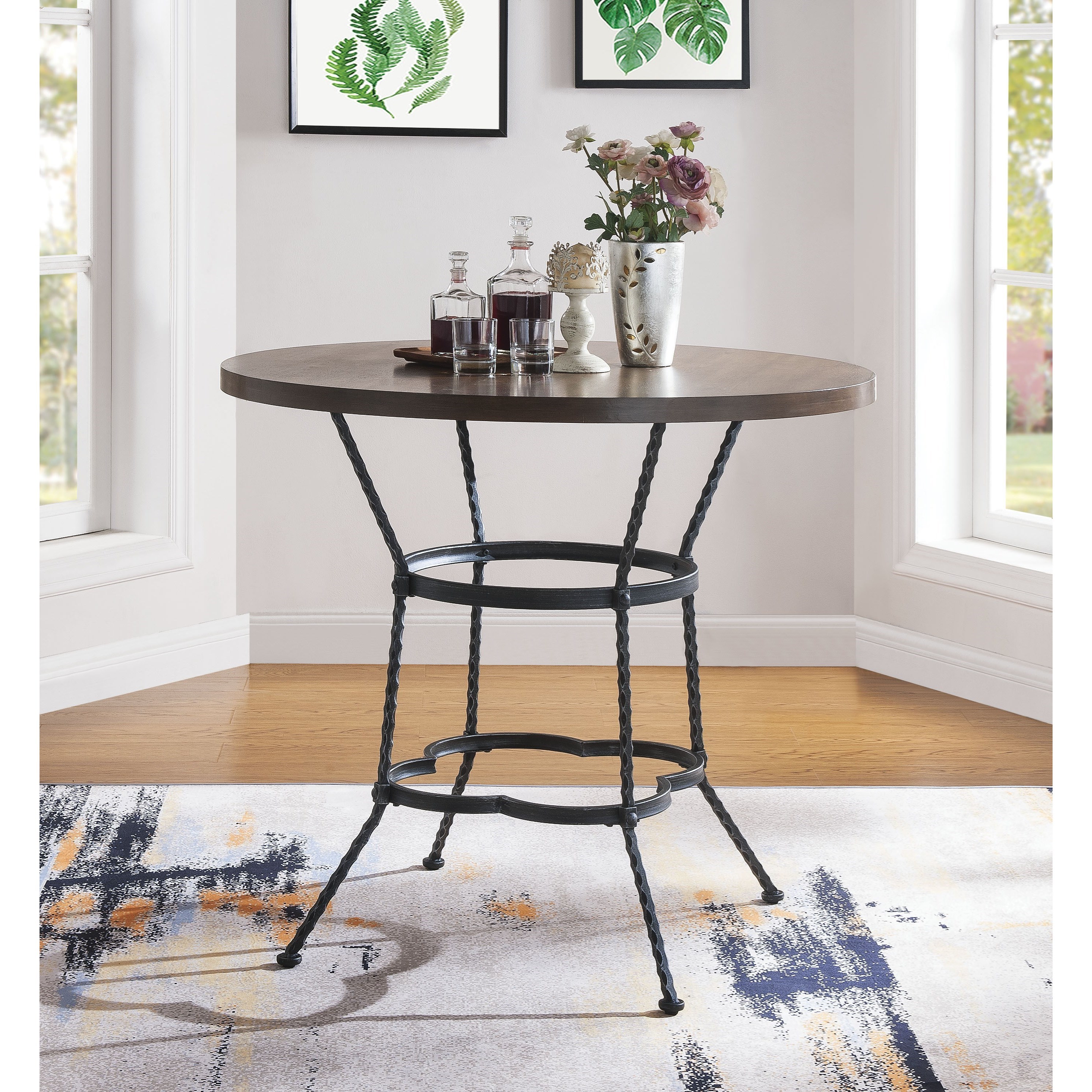 Metal counter sale height dining table