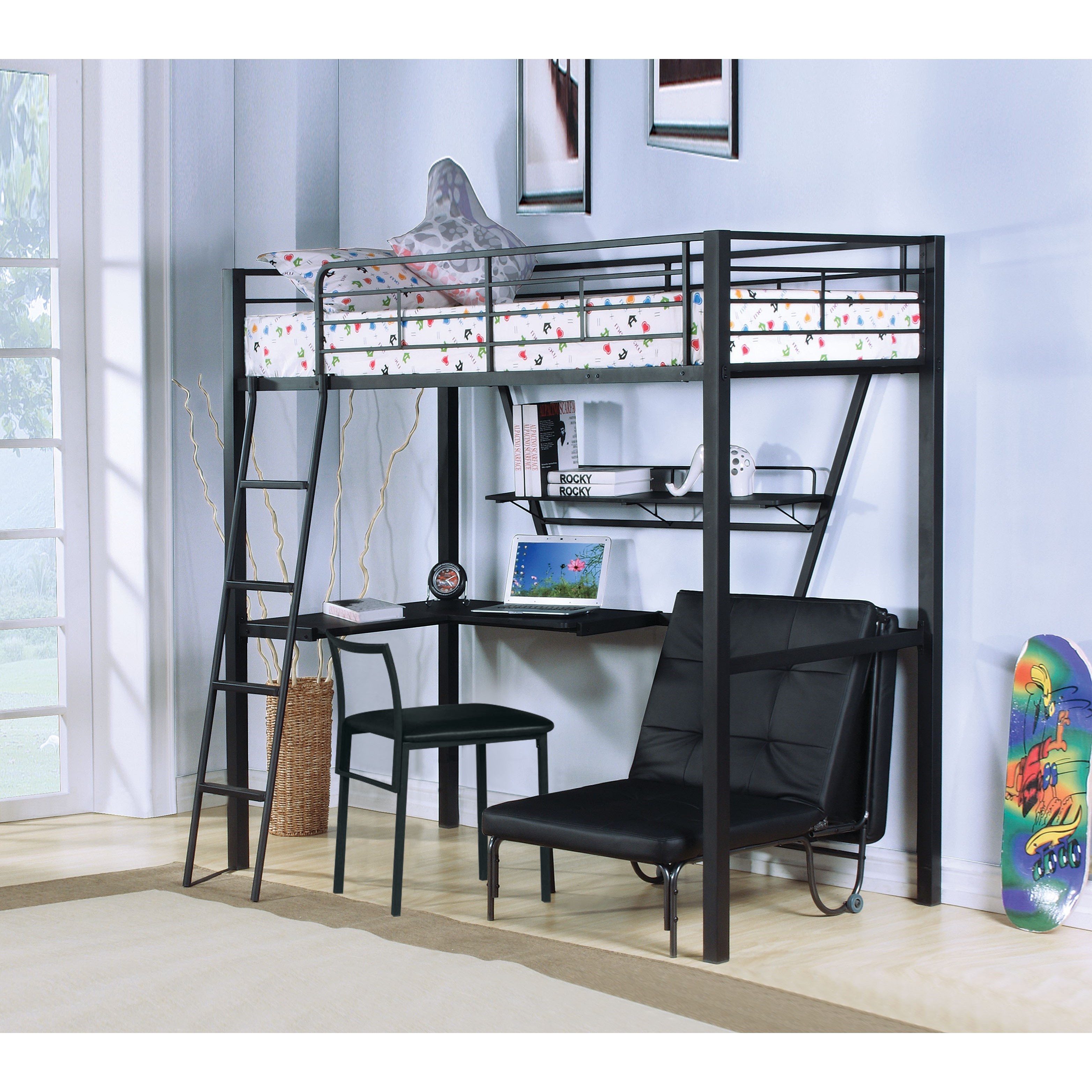 Acme jason ii loft on sale bed storage ladder 37445