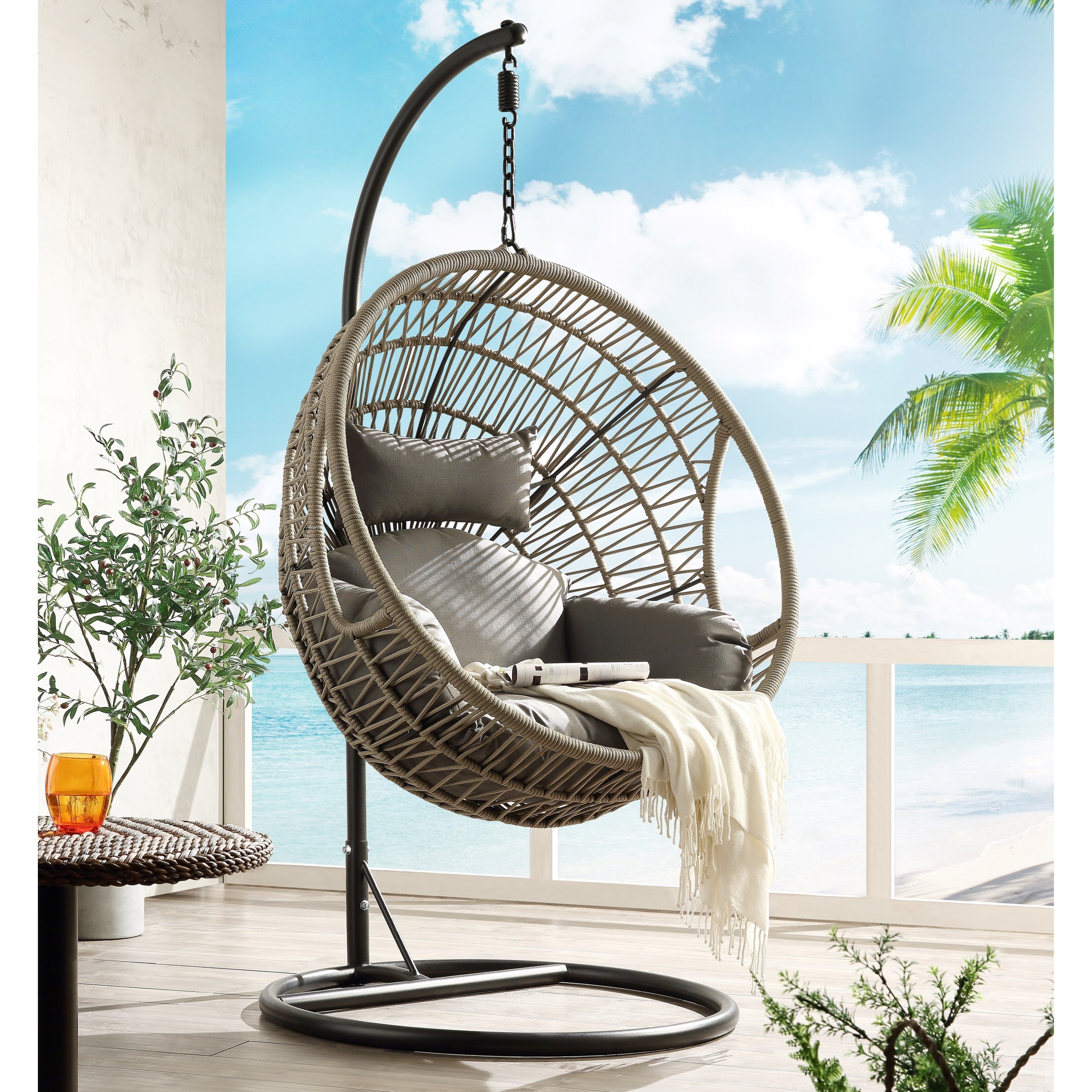 Patio swing chair with stand cheap