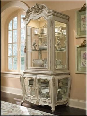 Distressed white corner curio cabinet discount
