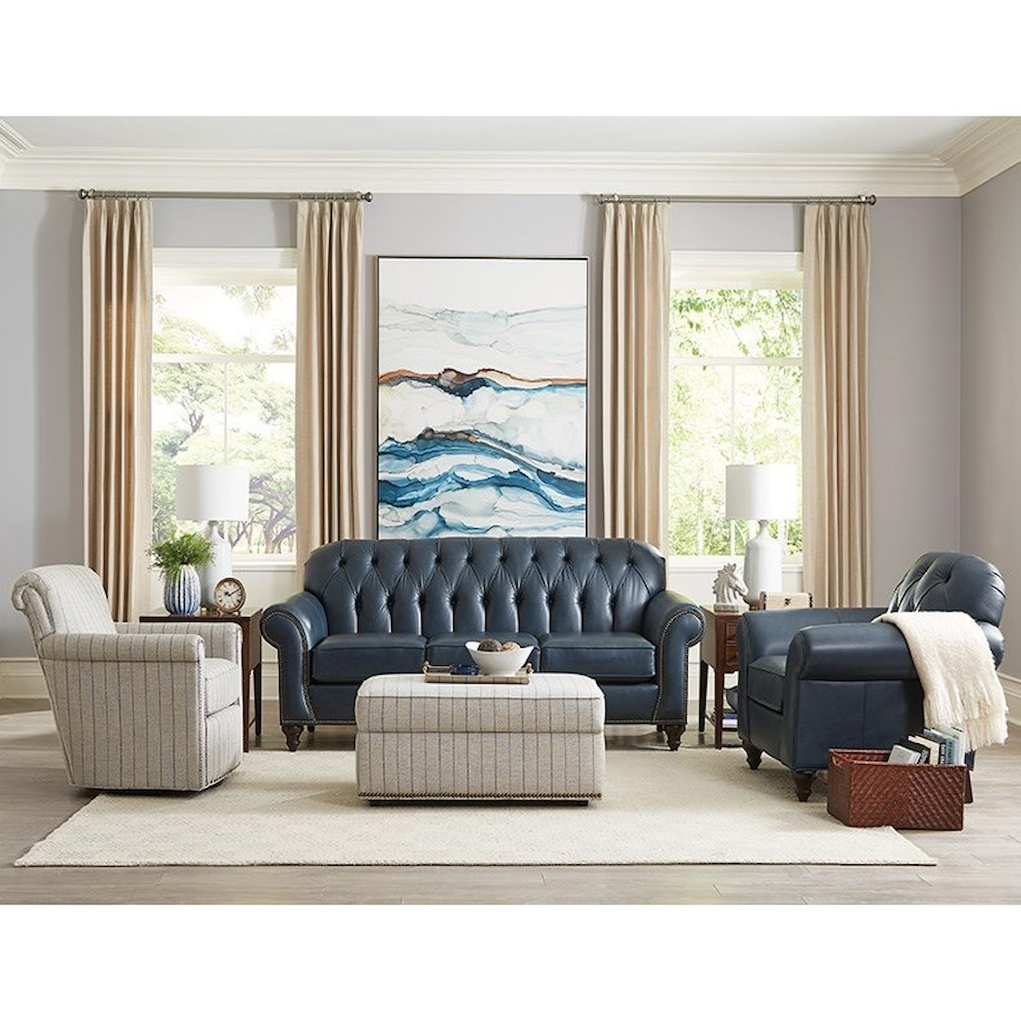 Alexvale V8N0 V8N5LSN Traditional Leather Sofa Virginia Furniture