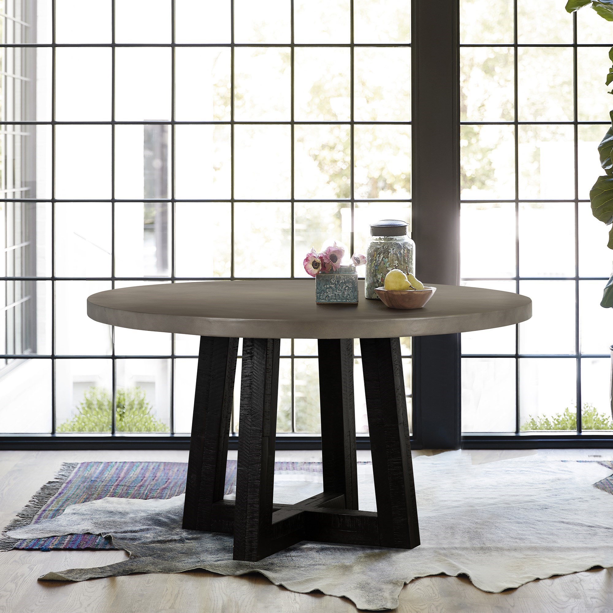 Concrete round dining table sale