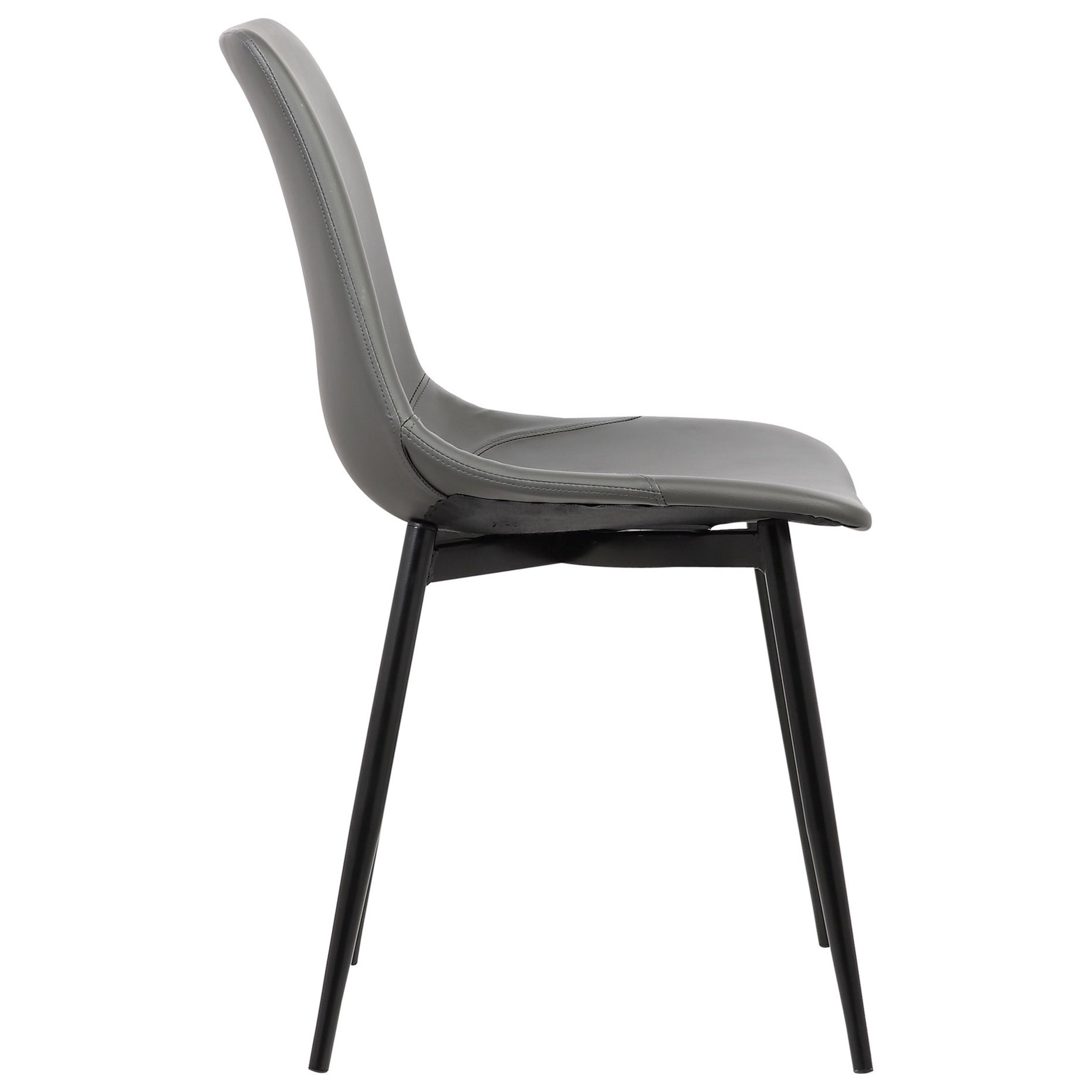 Armen living monte dining chair in black faux leather and black powder coat finish store