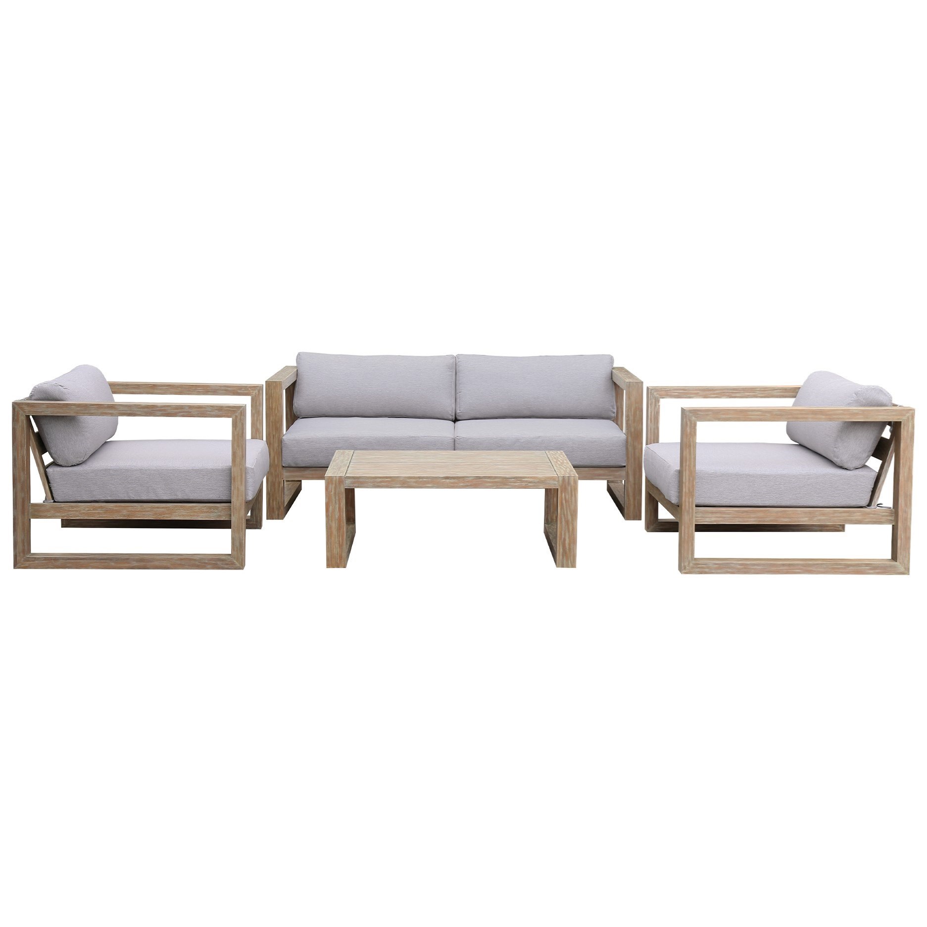 Armen Living Paradise SETODPR4LT 4 Piece Outdoor Patio Eucalyptus