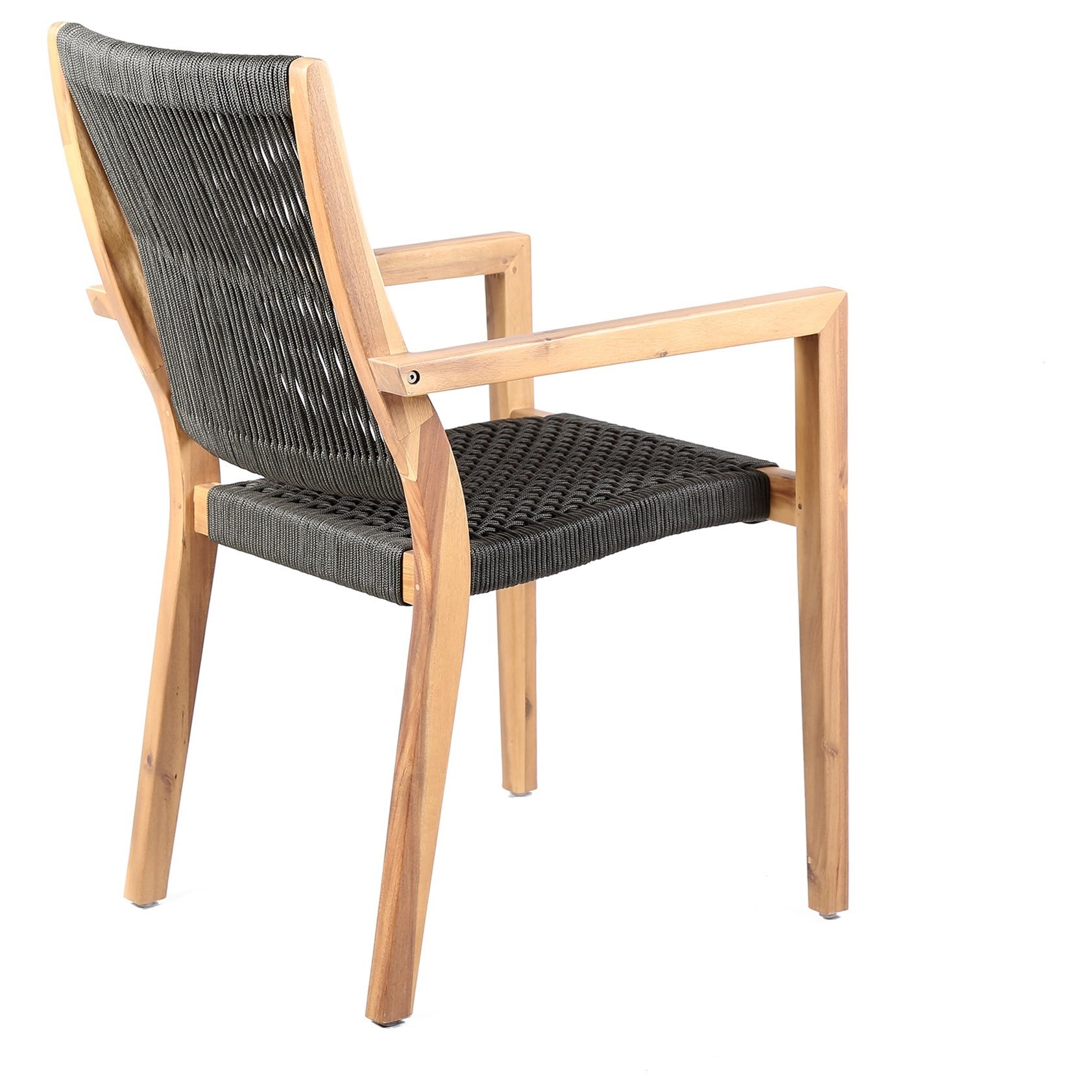 Armen Living Sienna SETODDI5LT 5 Piece Outdoor Patio Acacia Wood Dining Set with Teak Finish Michael Alan Furniture Design Outdoor Dining Sets