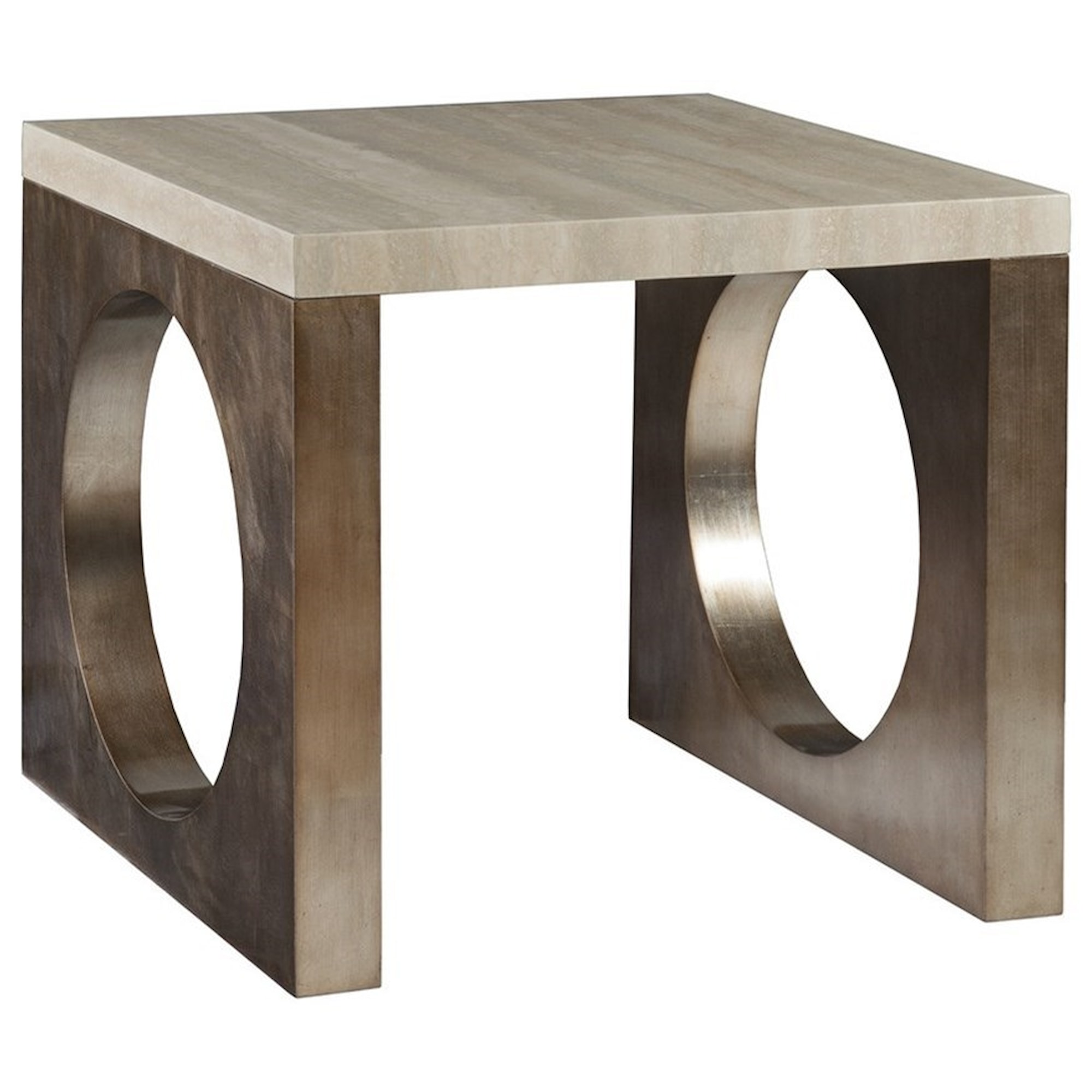 Artistica Impresario 2060957 Contemporary Square End Table with Stone
