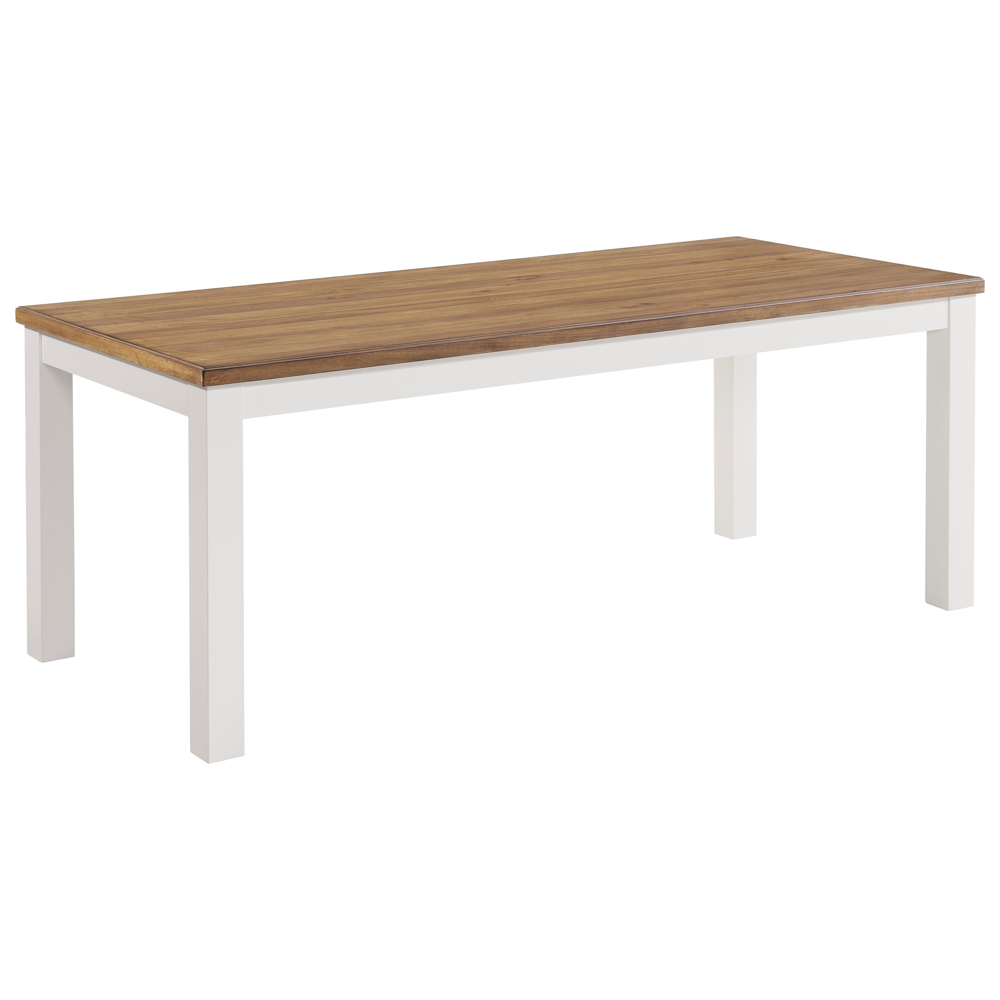 Oak top white outlet legs dining table