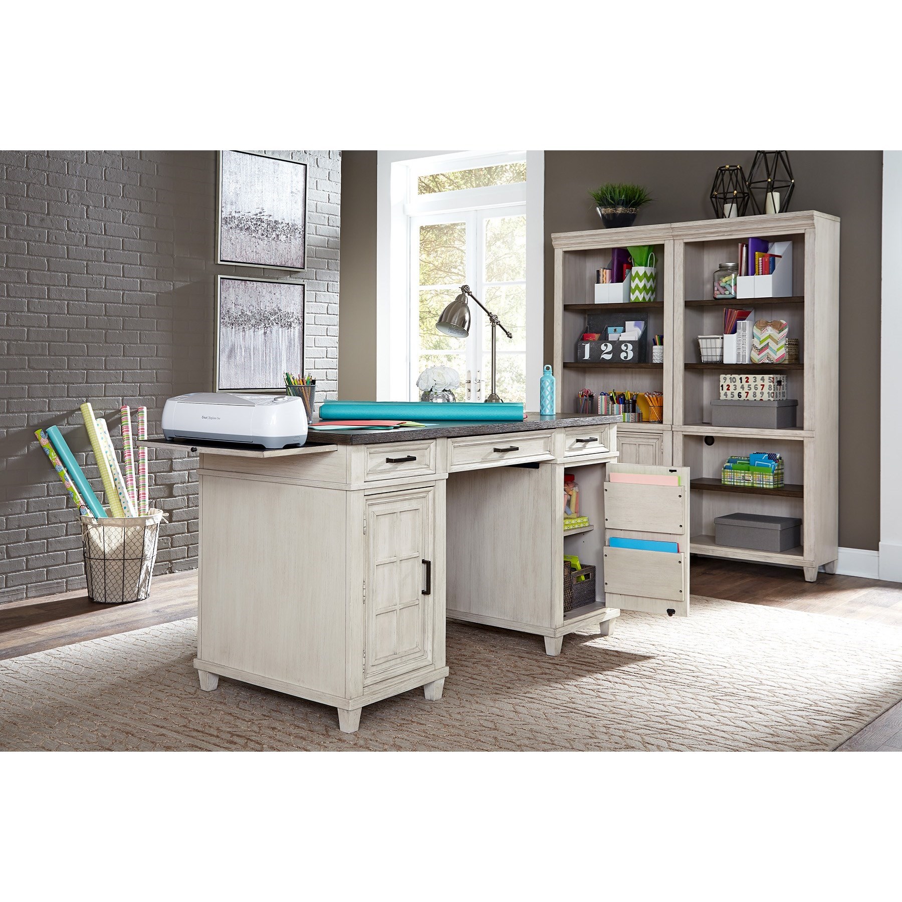 Aspenhome Caraway 248303492 Farmhouse Counter Height Desk with