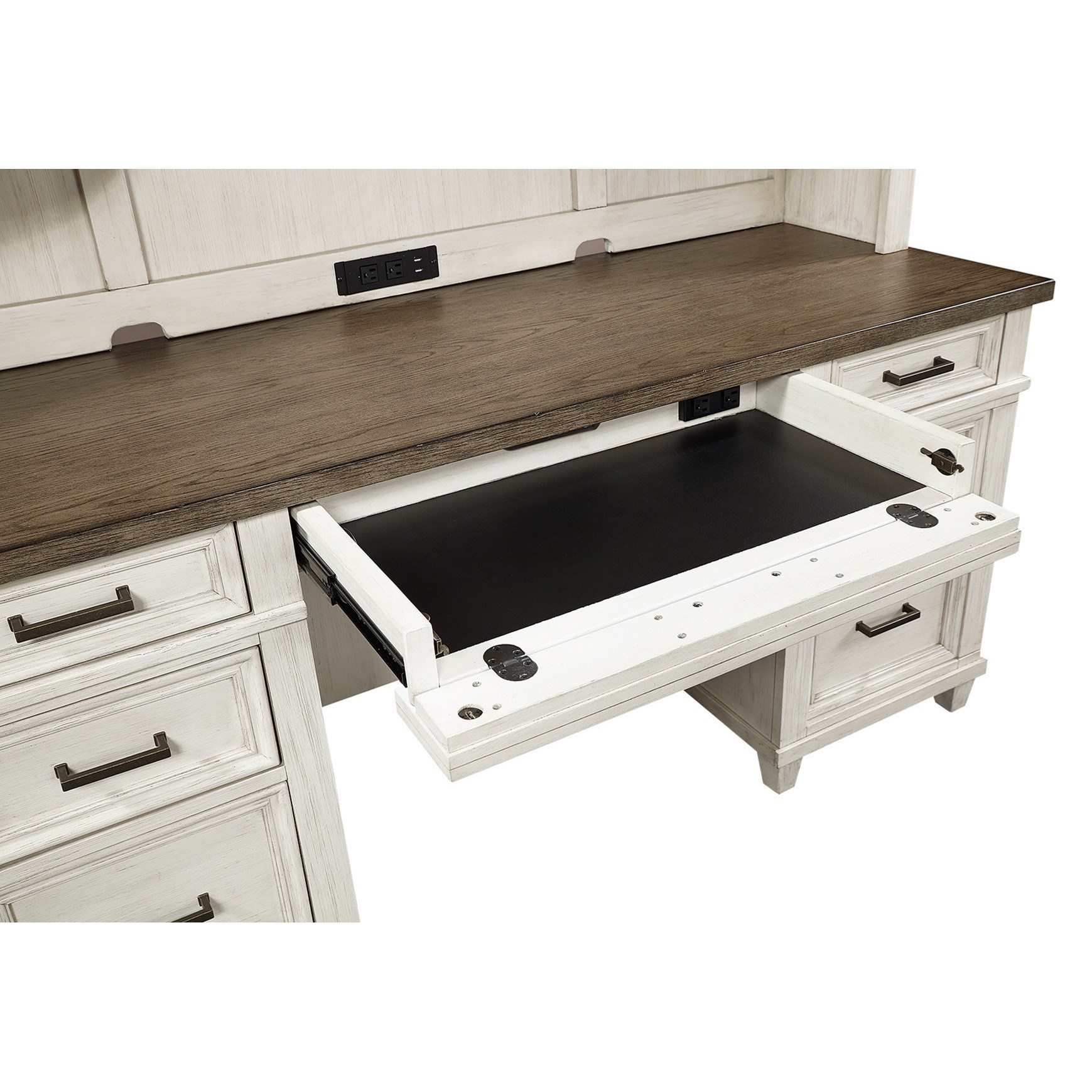 Farm style shop desk with drawers