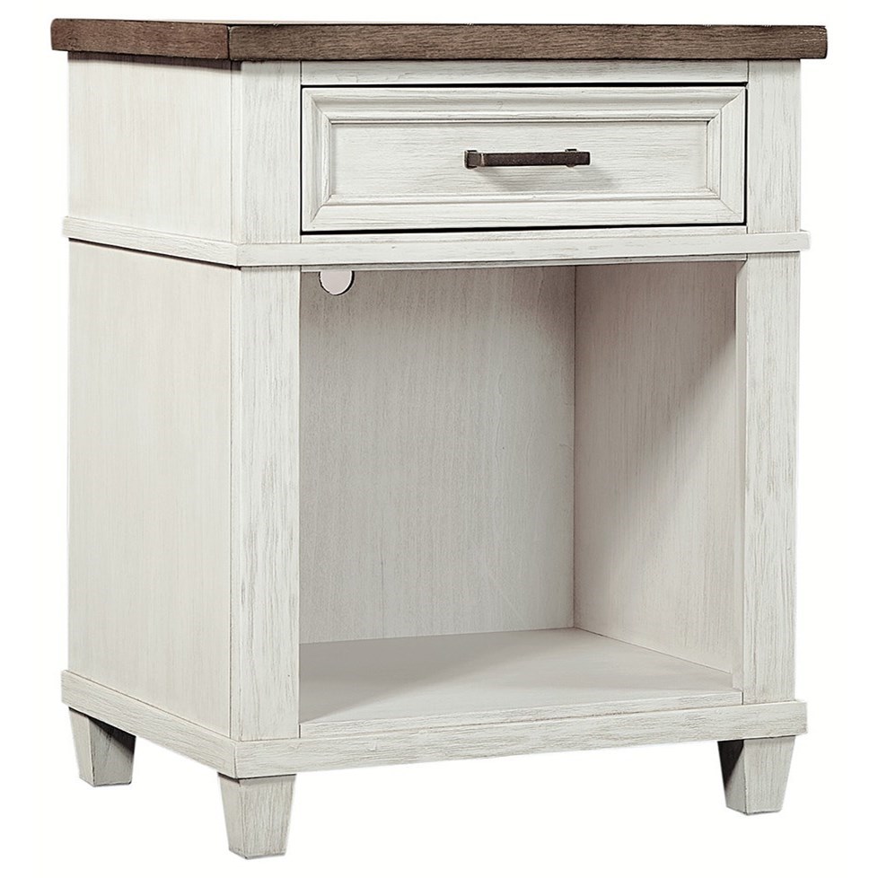 Aspenhome Caraway I248 451N 1 Farmhouse 1 Drawer Nightstand with