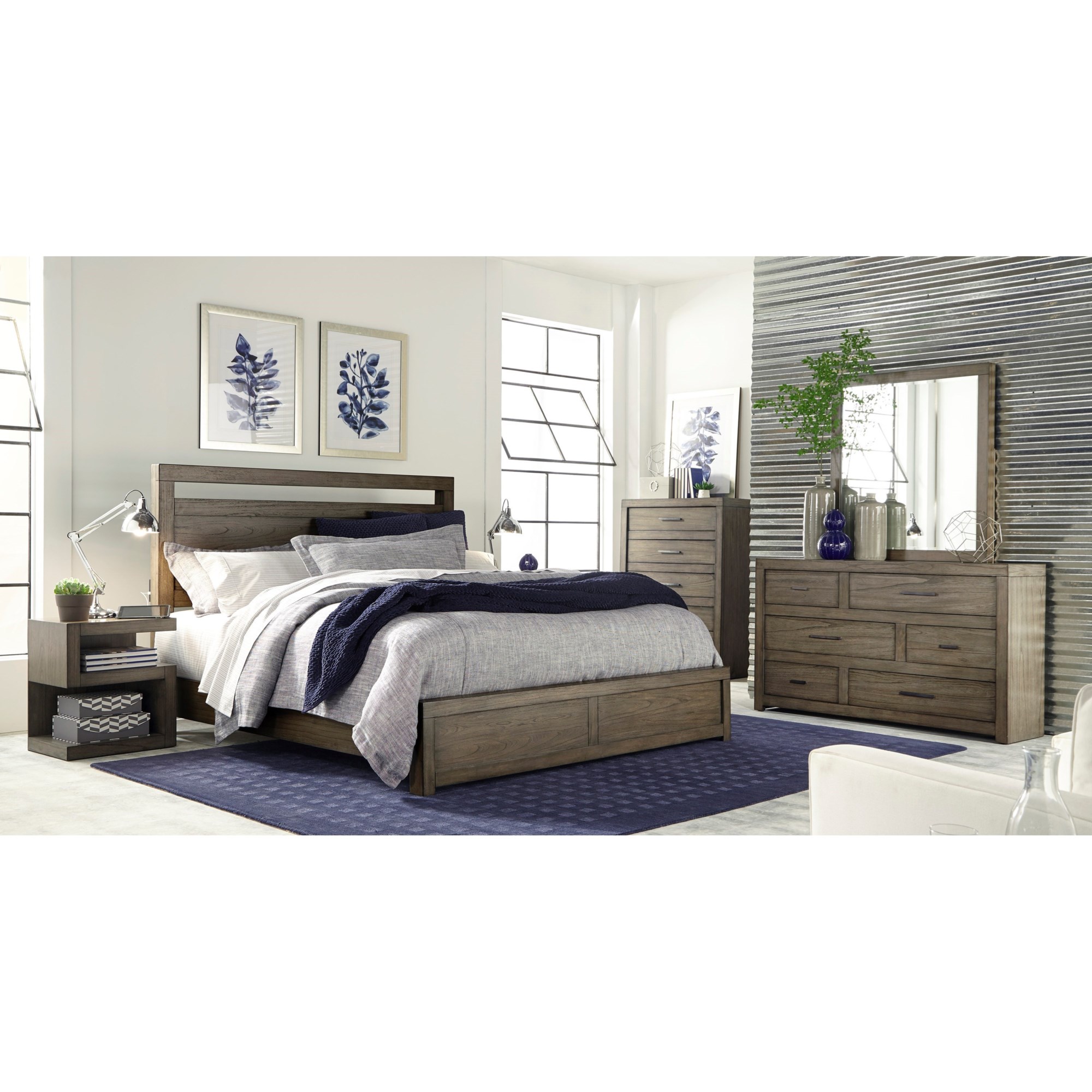 PKG412402 Belfort | Bed Profile | Platform - or Low Panel Queen with USB Bed Bed Furniture Contemporary Dual Modern Aspenhome Loft Ports