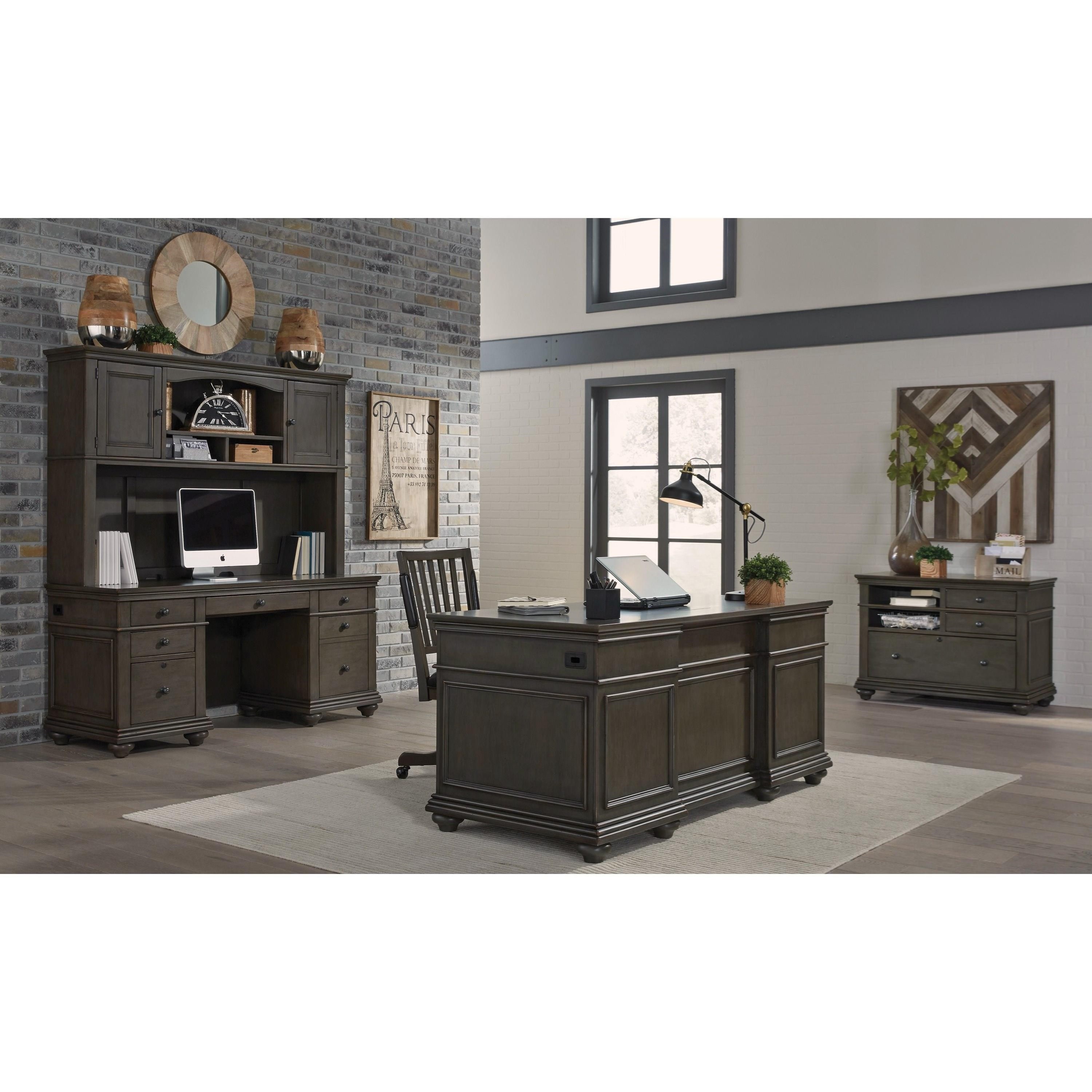 Locking top desk hutch