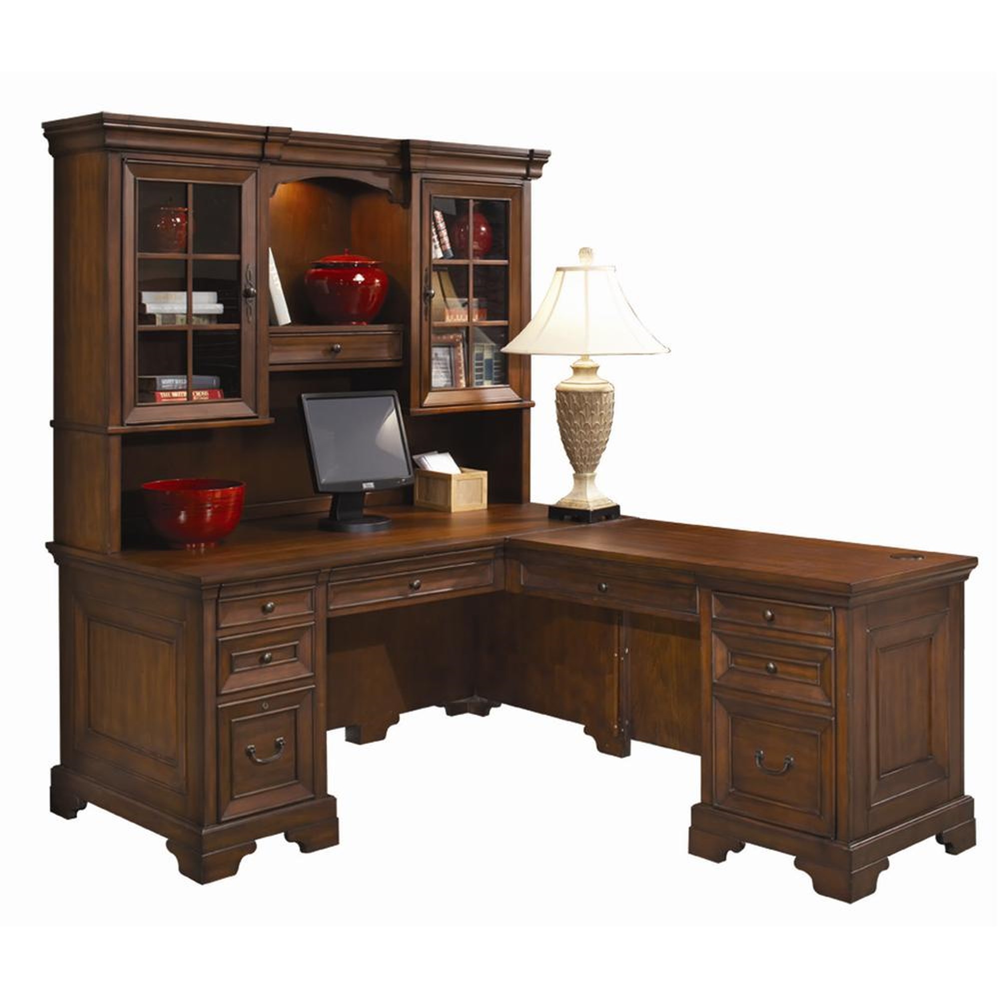 66 L Shaped Desk with Hutch, 66 inch Corner Computer Desks with