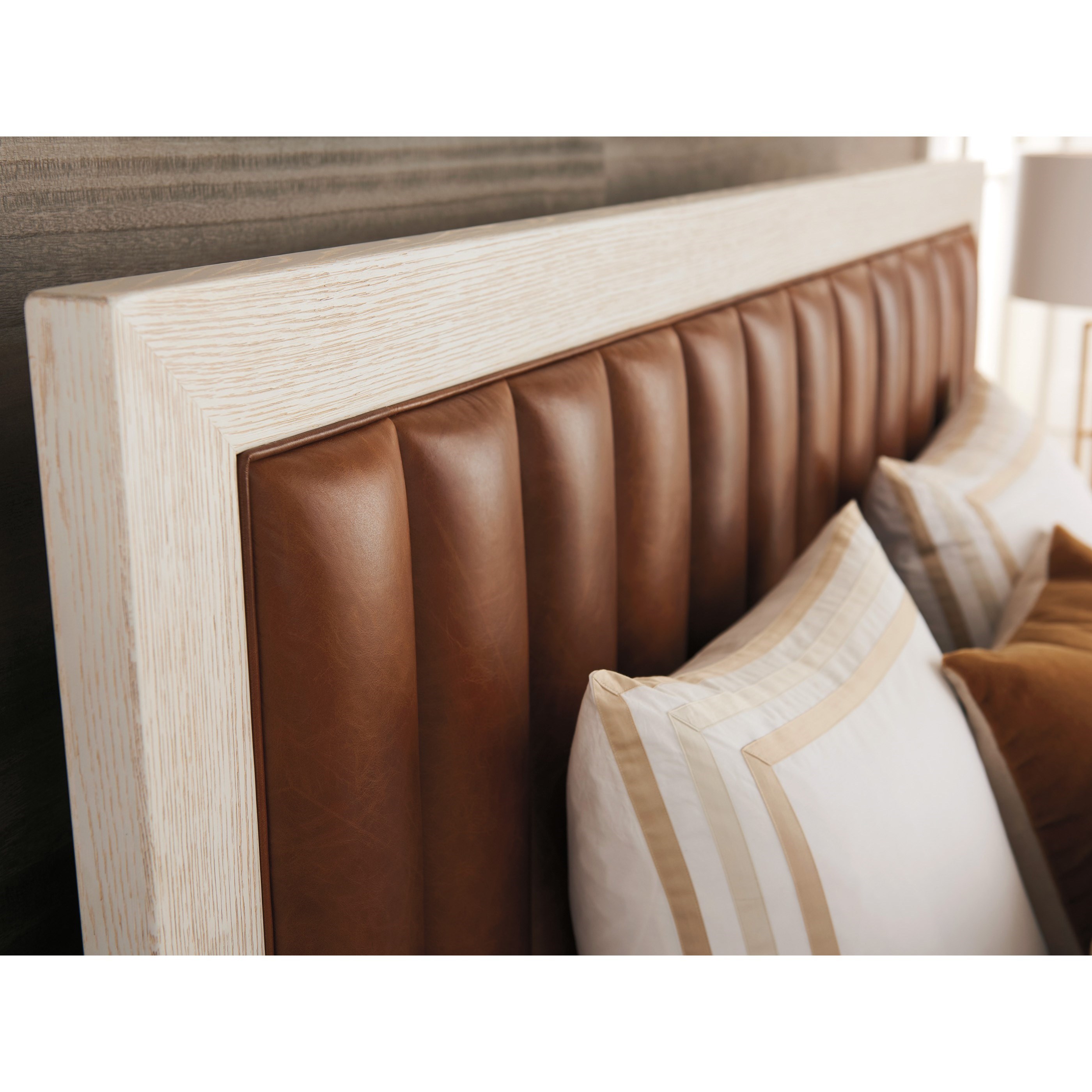 Tan wood hot sale headboard