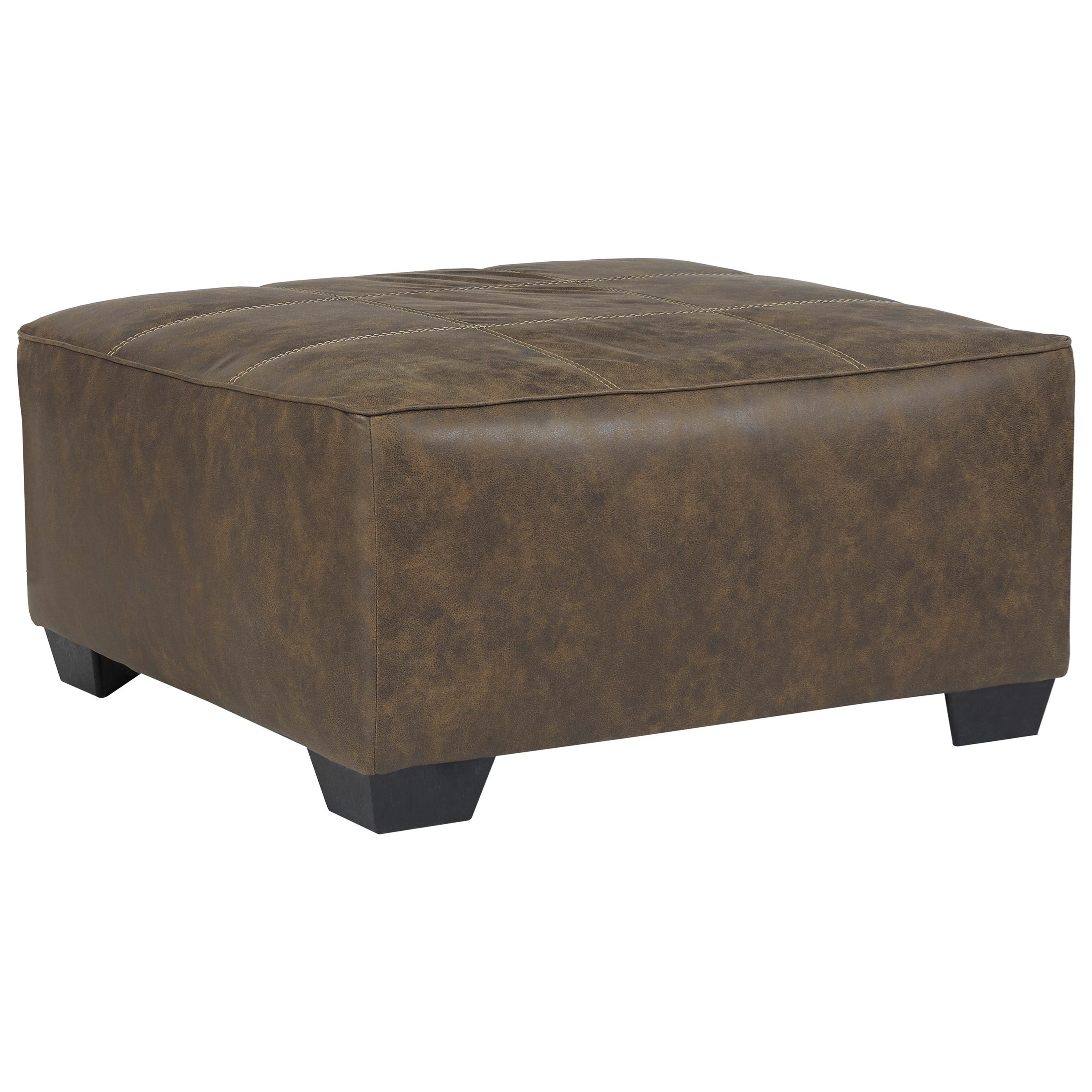 Oversized faux outlet leather ottoman