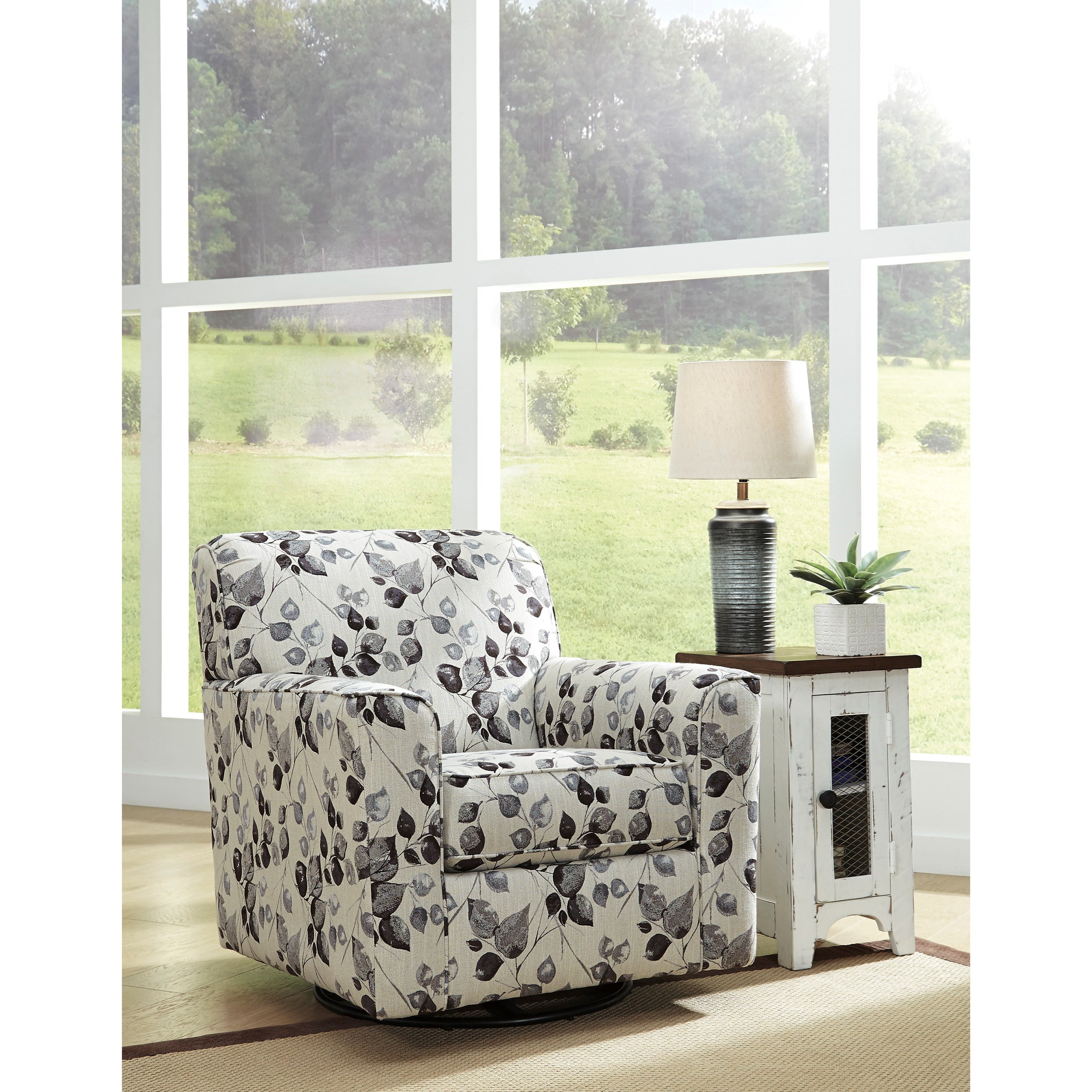 Benchcraft Abney 4970142 Swivel Accent Chair with Track Arms
