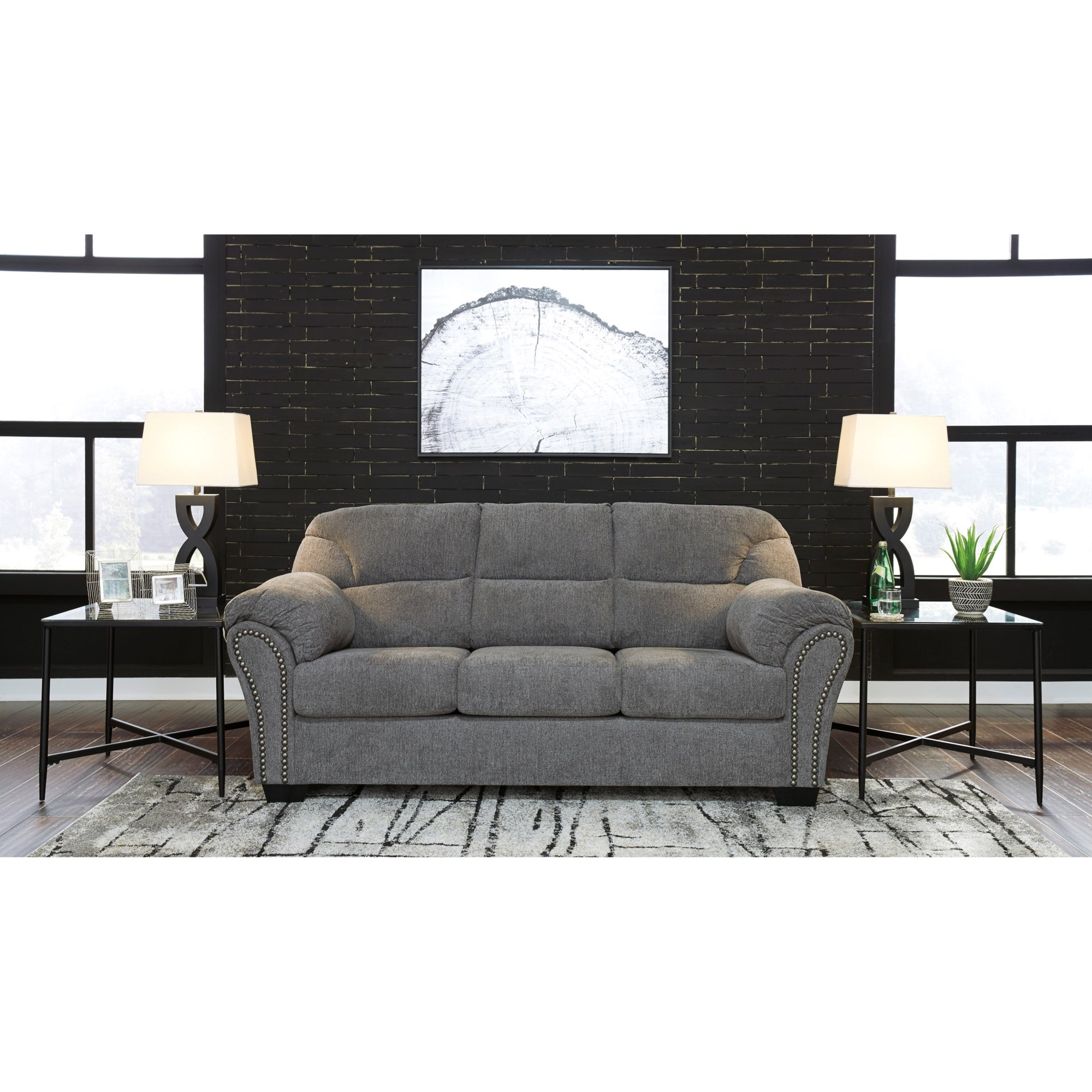 Benchcraft Allmaxx 2810538 Sofa with Pillow Arms and Nailhead Trim, Wayside Furniture & Mattress