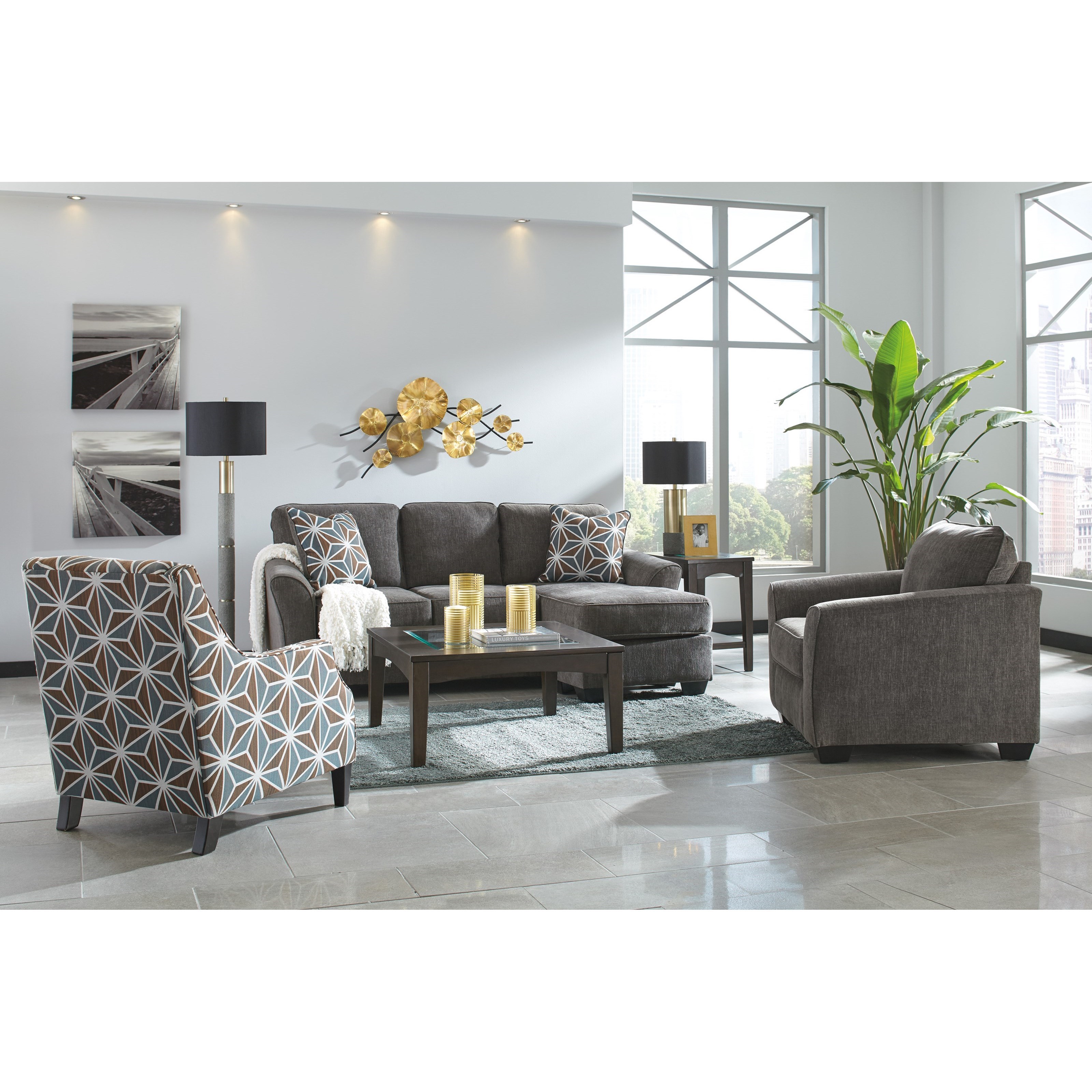 Benchcraft Brise 8410268R Queen Sofa Chaise Sleeper HomeWorld