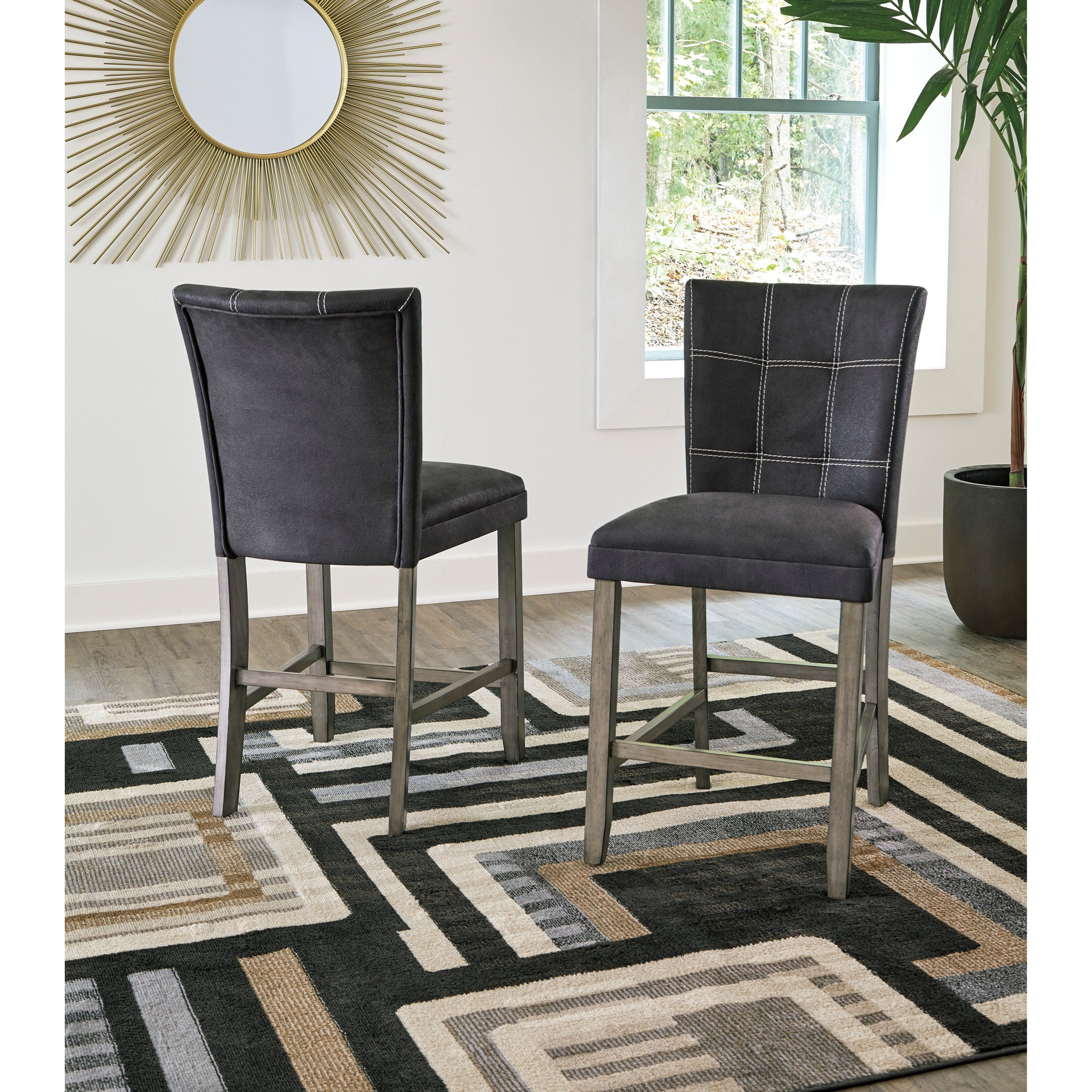 Ashley north shore upholstered swivel stool in 2025 dark
