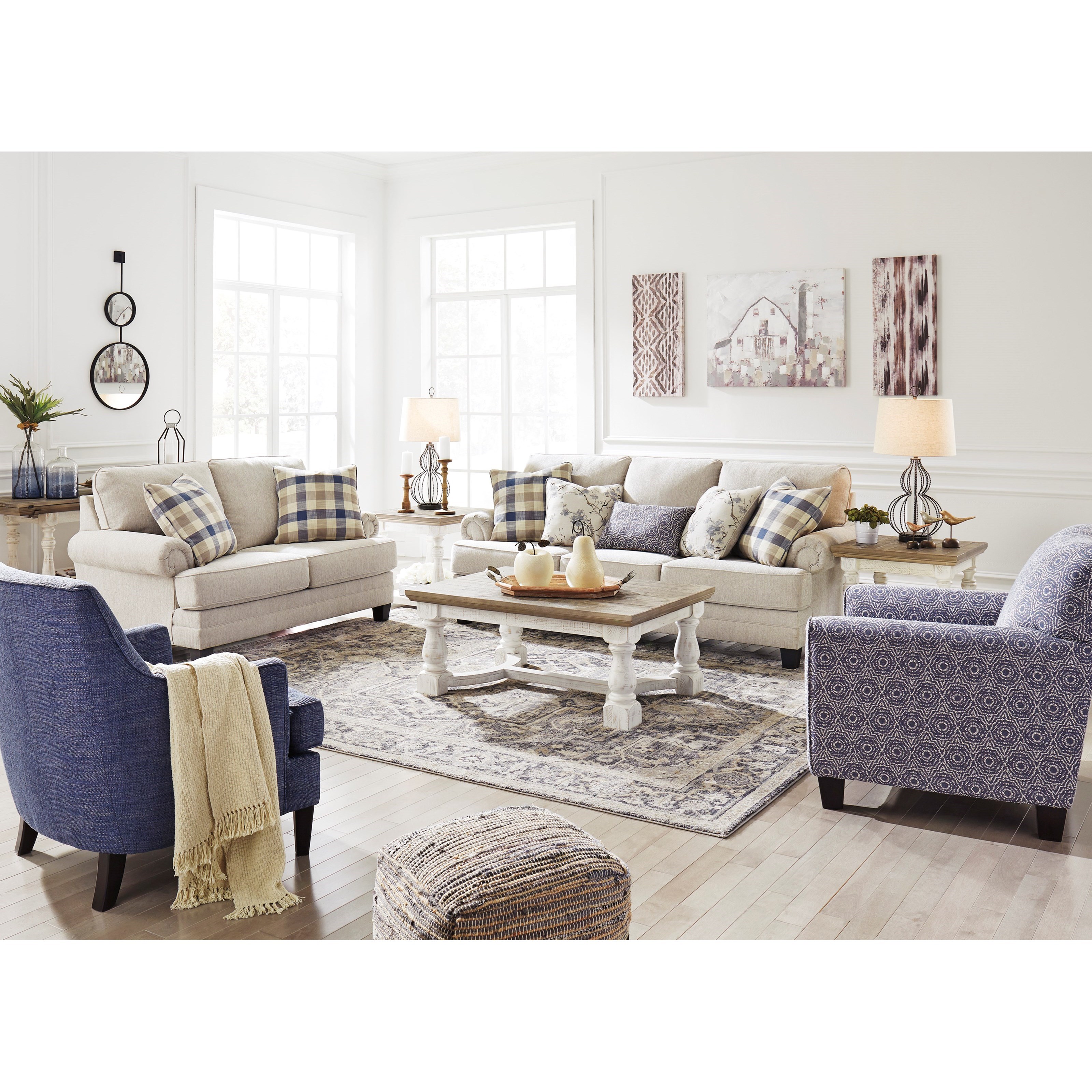 Benchcraft by Ashley Meggett 1950435 Loveseat with Rolled Arms