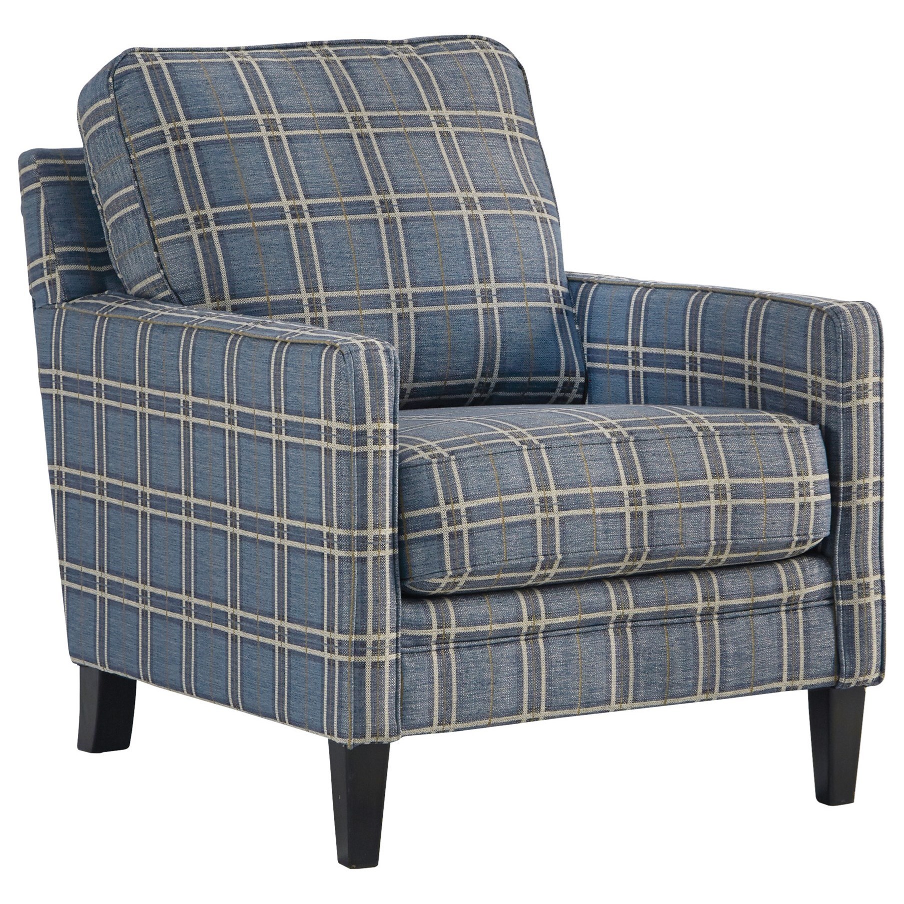 Benchcraft Traemore 2740321 Checker Print Blue Accent Chair Wayside Furniture Mattress Uph Upholstered Chairs