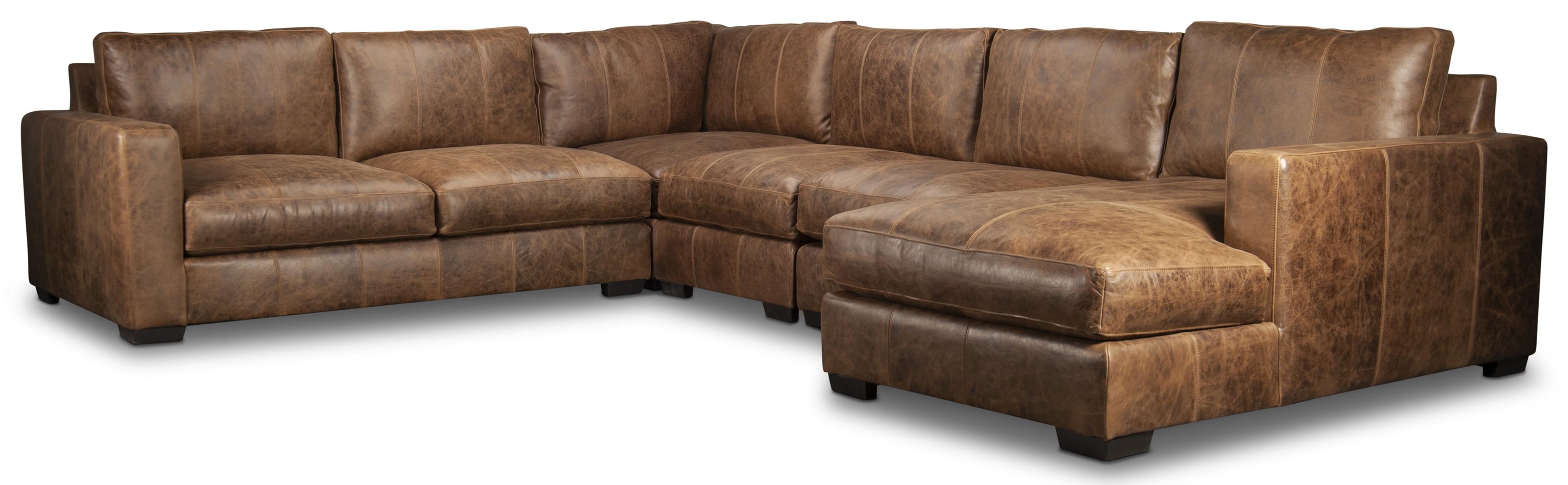 Bernhardt leather shop sectional sofa
