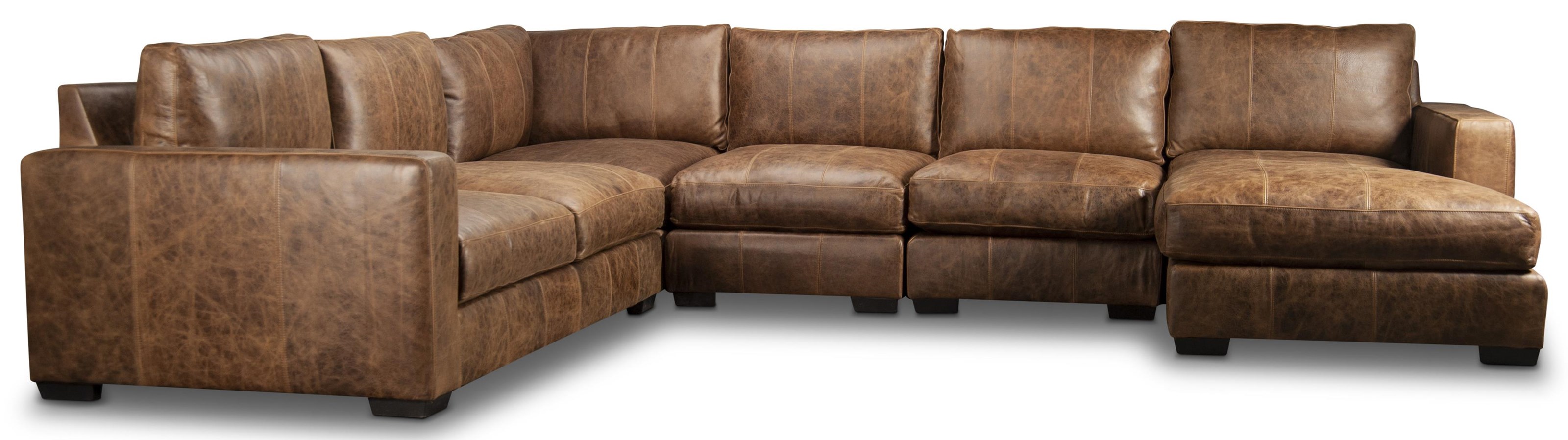 Top grain leather online sectional sofa