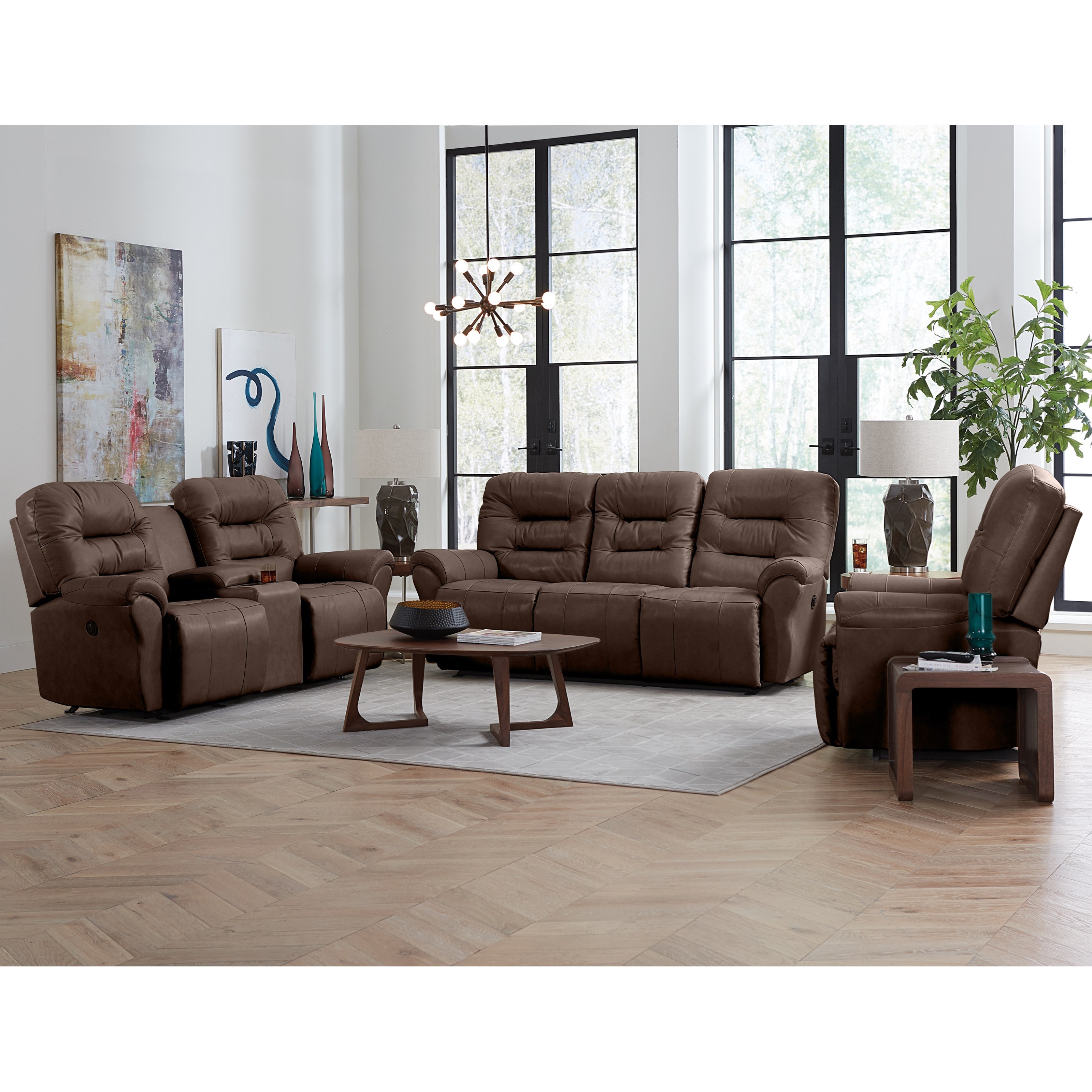 Bennett leather outlet power reclining sofa
