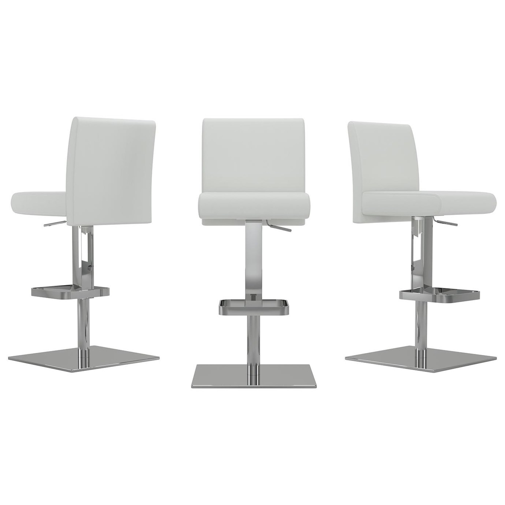 Casabianca Barstools 262112801 Adjustable Leather Bar Stool Stainless