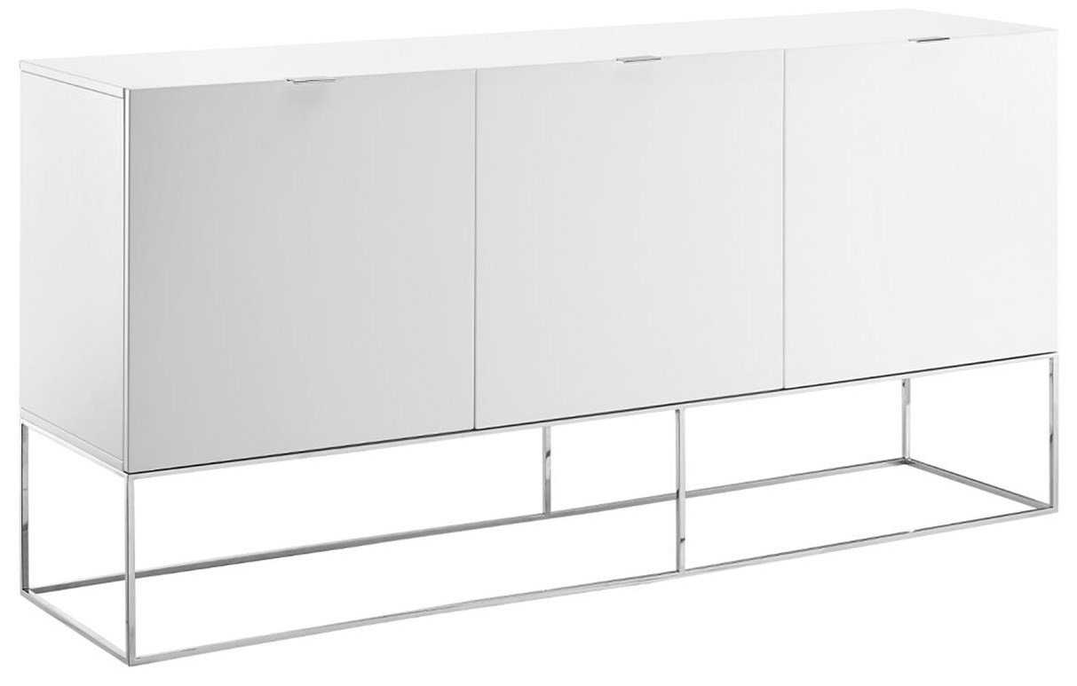 White lacquer top buffet table