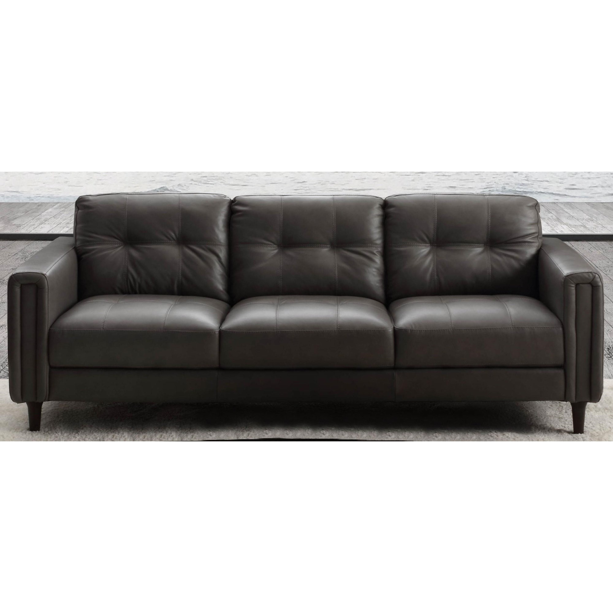 Chateau D'Ax C965 400166092 Leather Sofa in Argento | Baer's Furniture ...