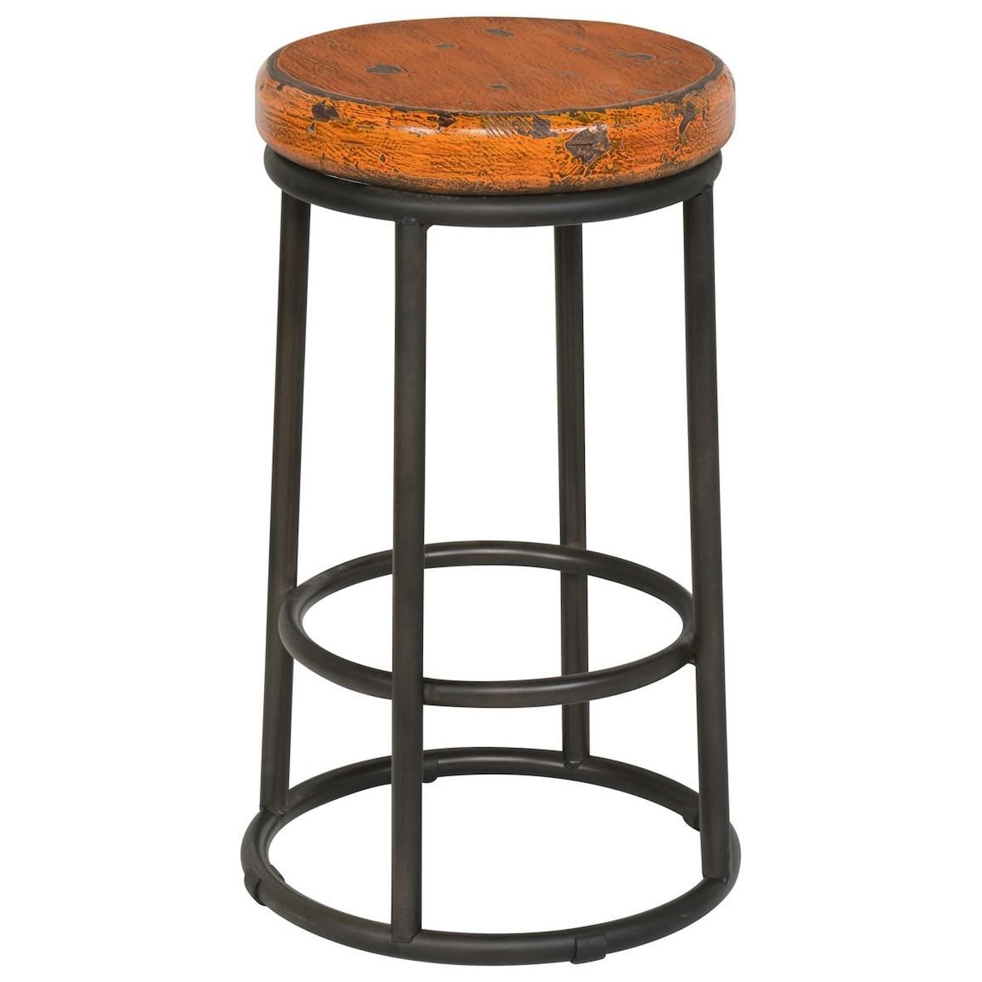 Classic Home Jaden G53003826 Orange Mixed Media Counter Stool Howell